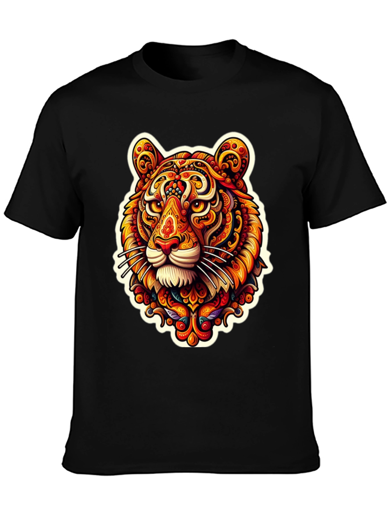 Black Tiger Graphic Tee - Unique Colorful Design view 3
