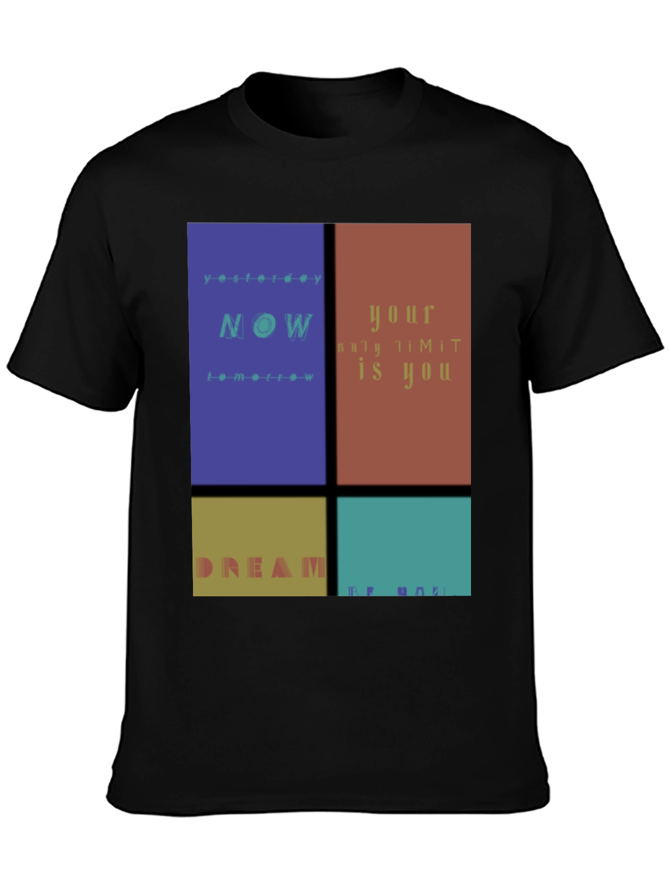 Black Inspirational Graphic Print T-Shirt view 3