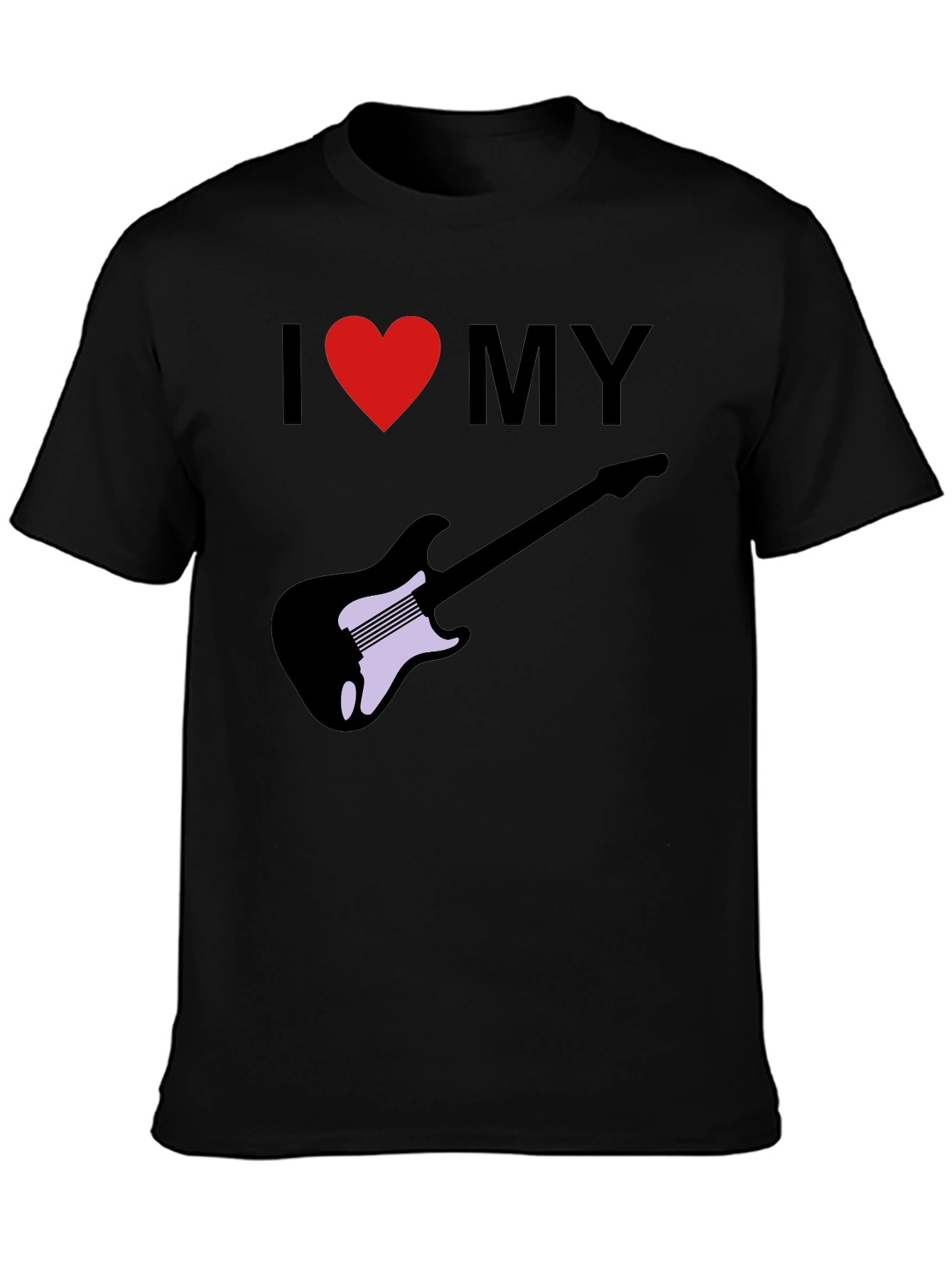 Black I Love My Guitar Graphic Tee view 3