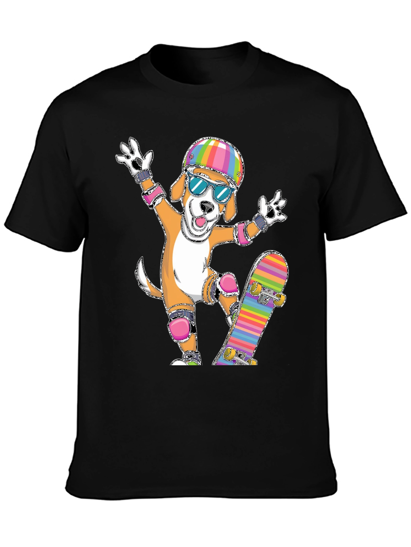 Black Dog Skateboarder Graphic Tee view 3