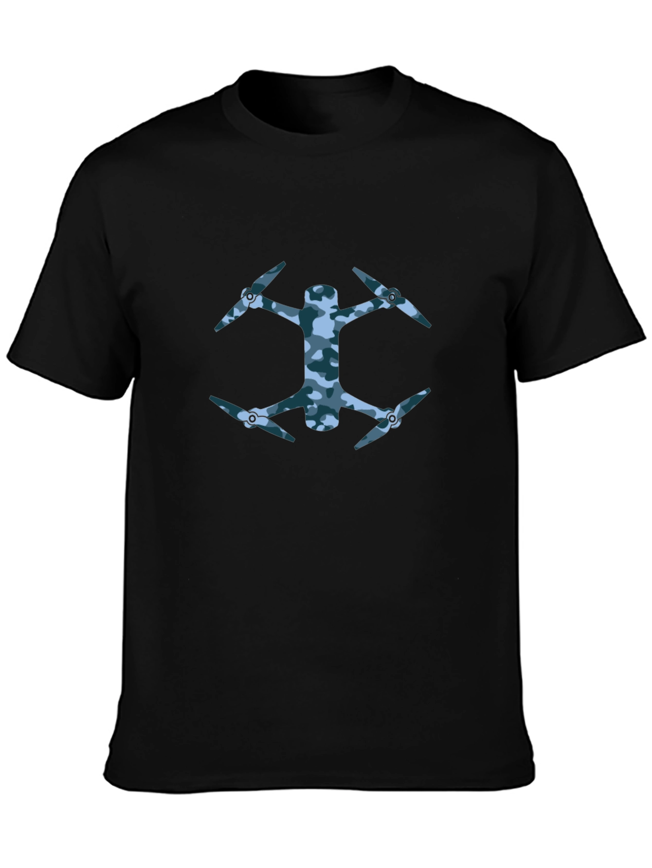 Camo Drone Graphic Black T-Shirt - 3