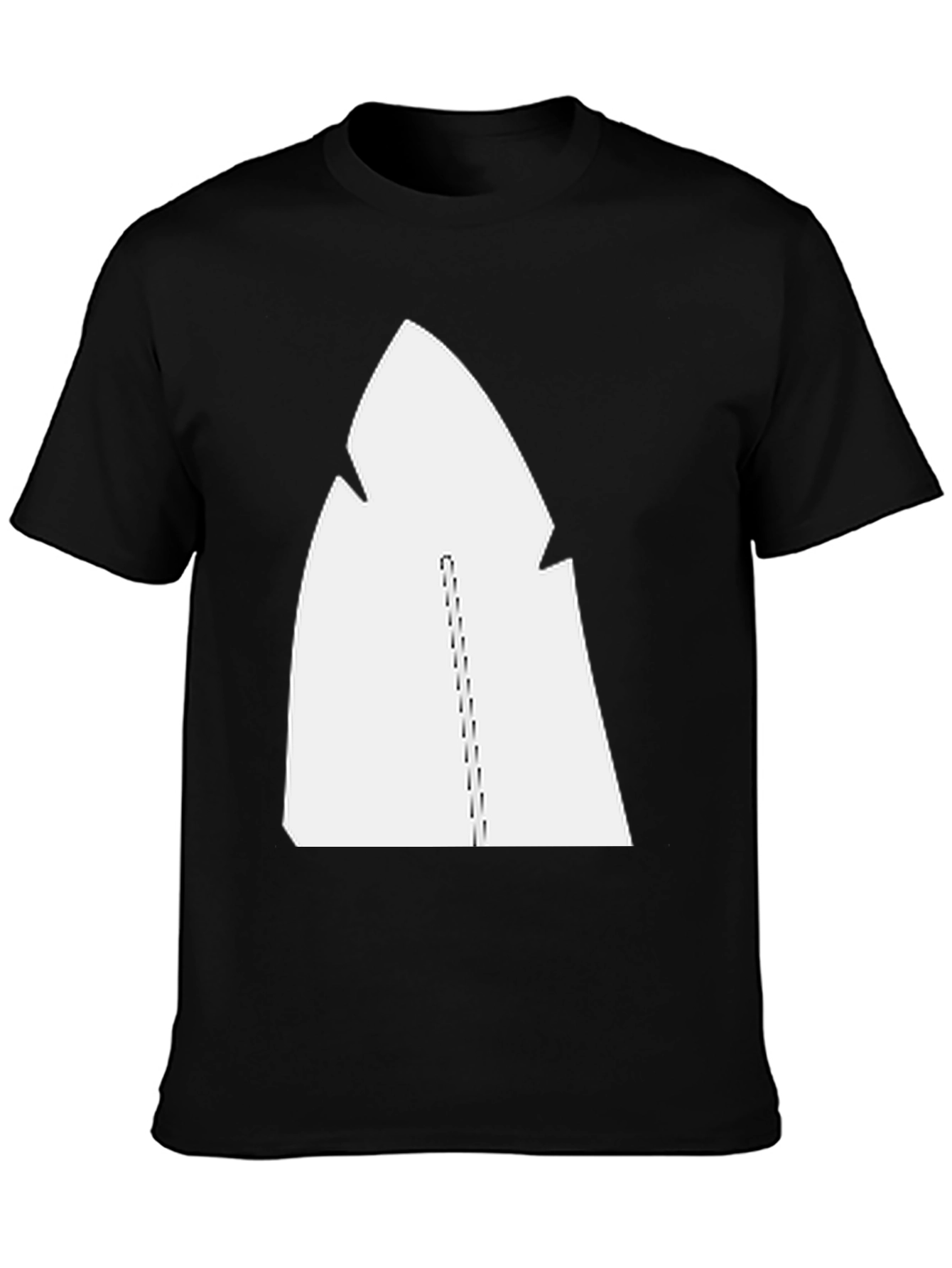 Black Cool Graphic Tee - Abstract White Design on Black view 3