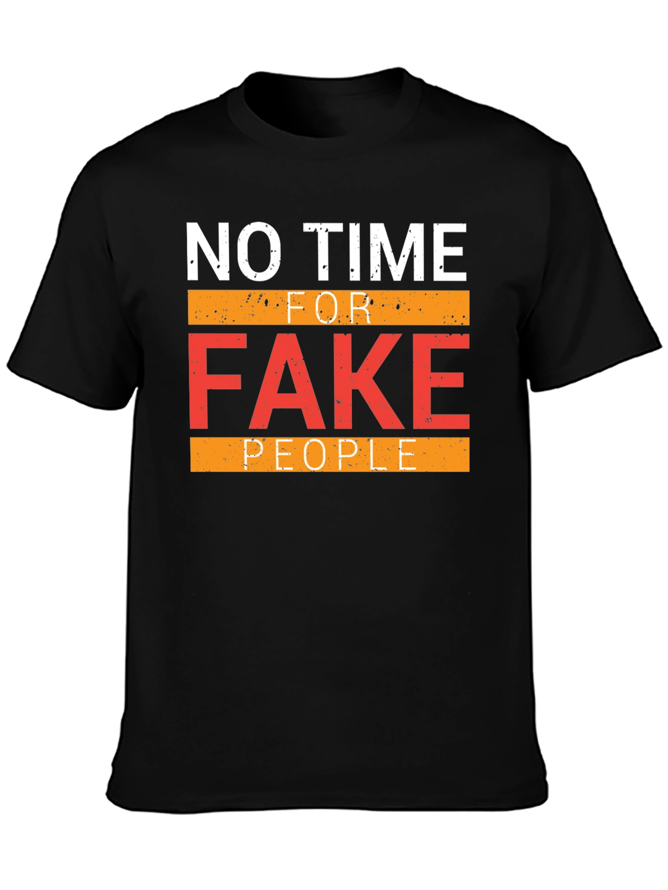 Black No Time For Fake People Graphic Tee view 3