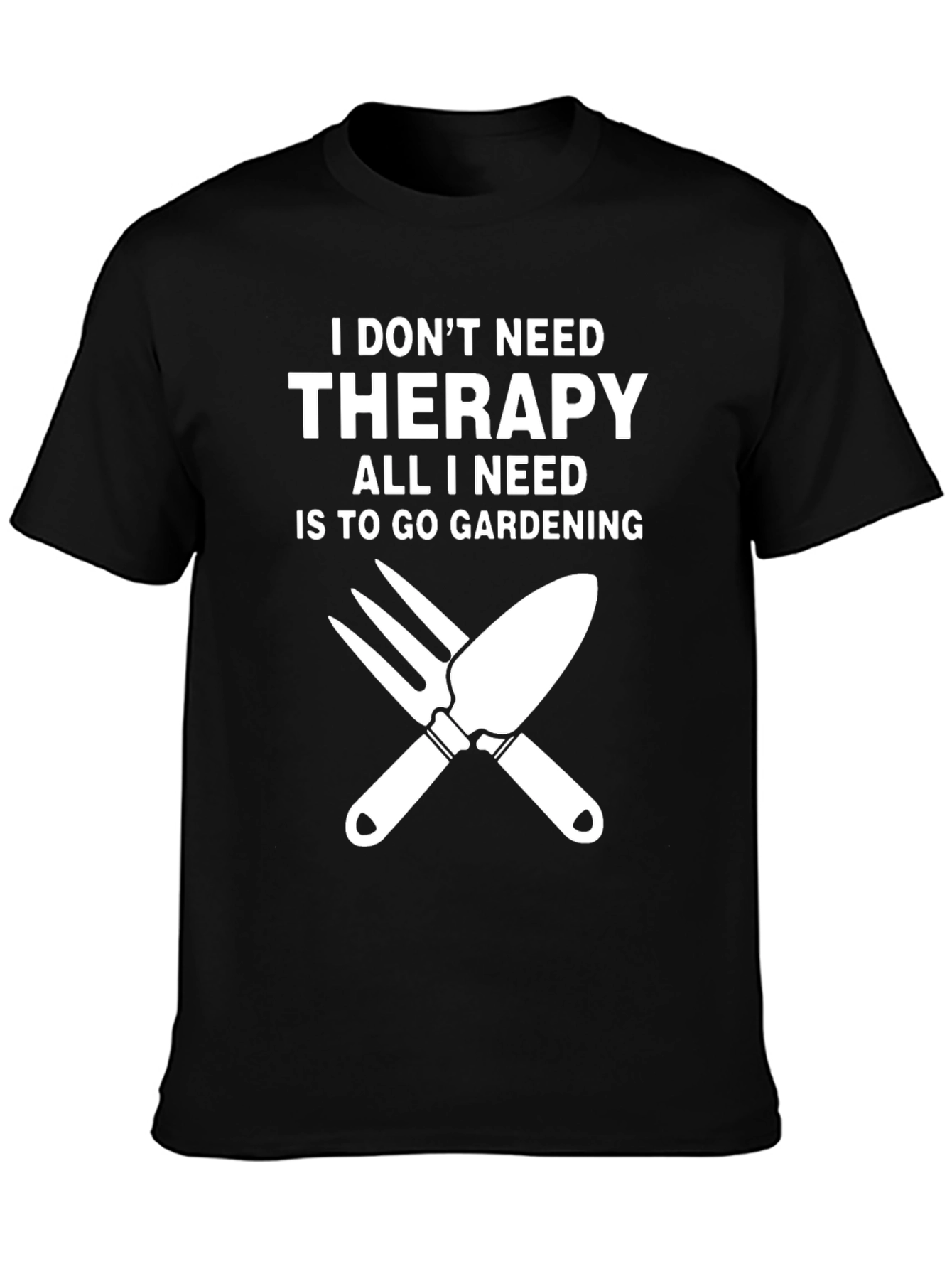 Black Gardening Therapy T-Shirt: Black Tee for Garden Lovers view 3