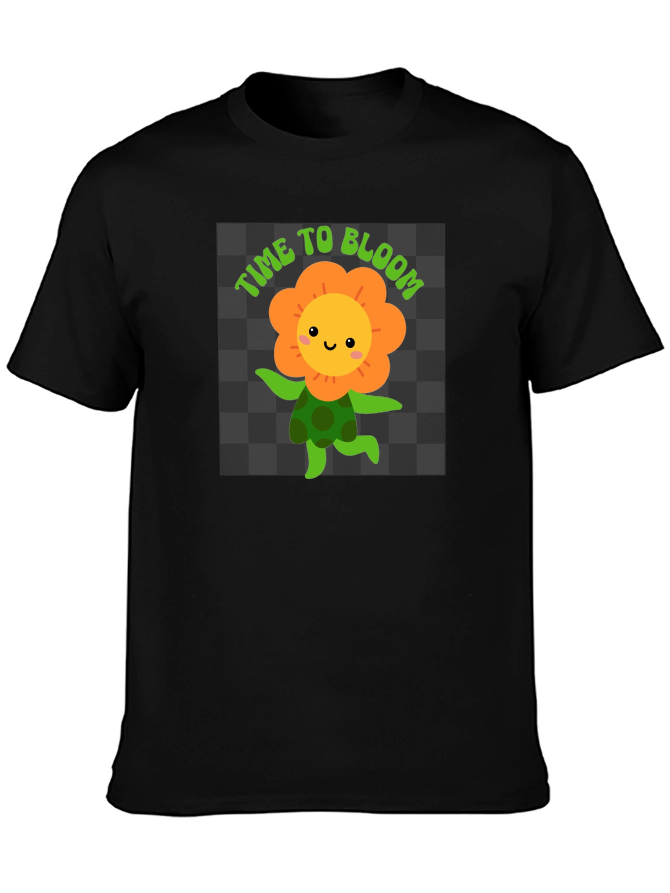 Black Time to Bloom Graphic Black T-Shirt view 3