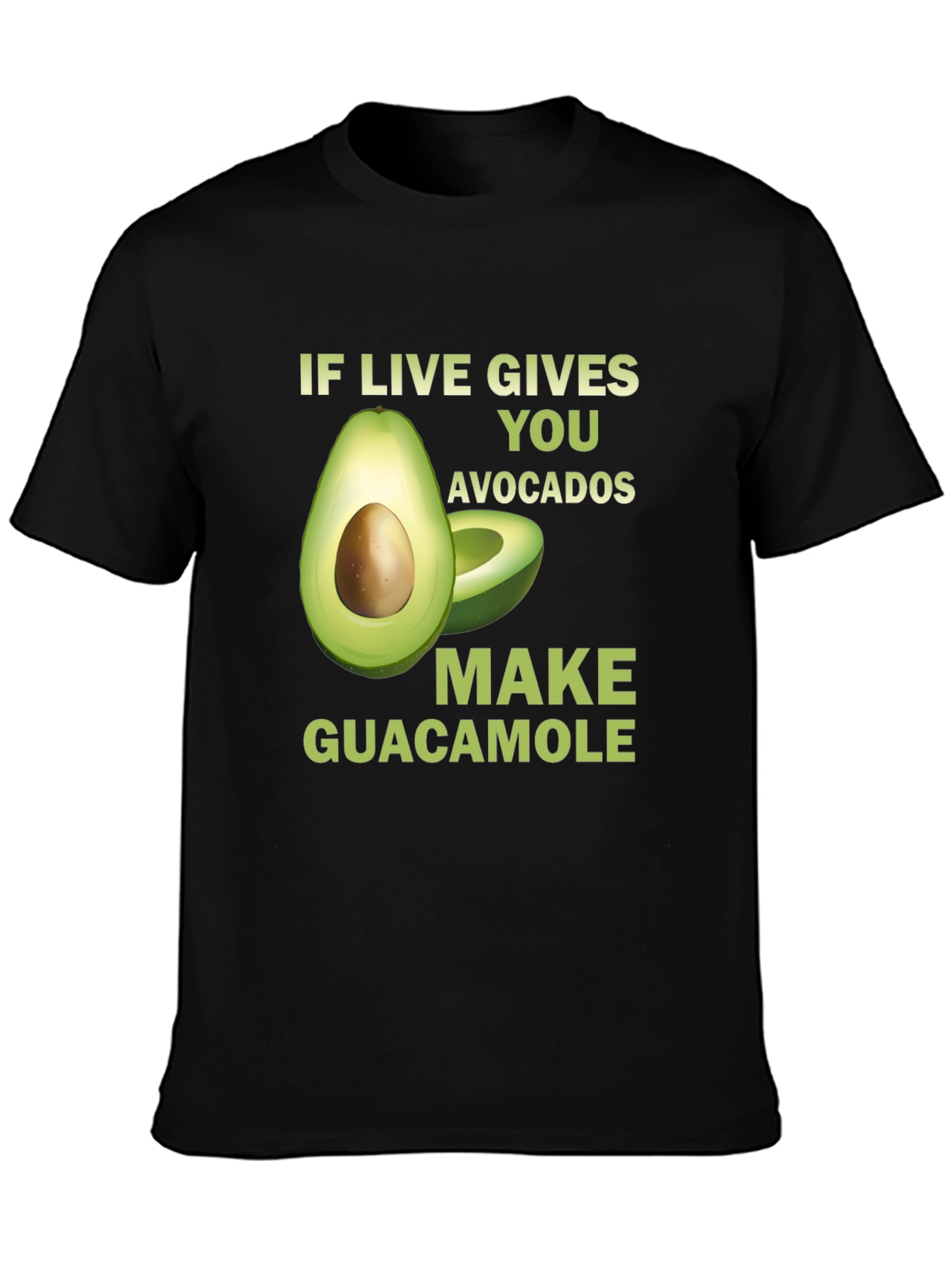 Black Avocado Guacamole Graphic Tee - Funny Foodie T-Shirt view 3