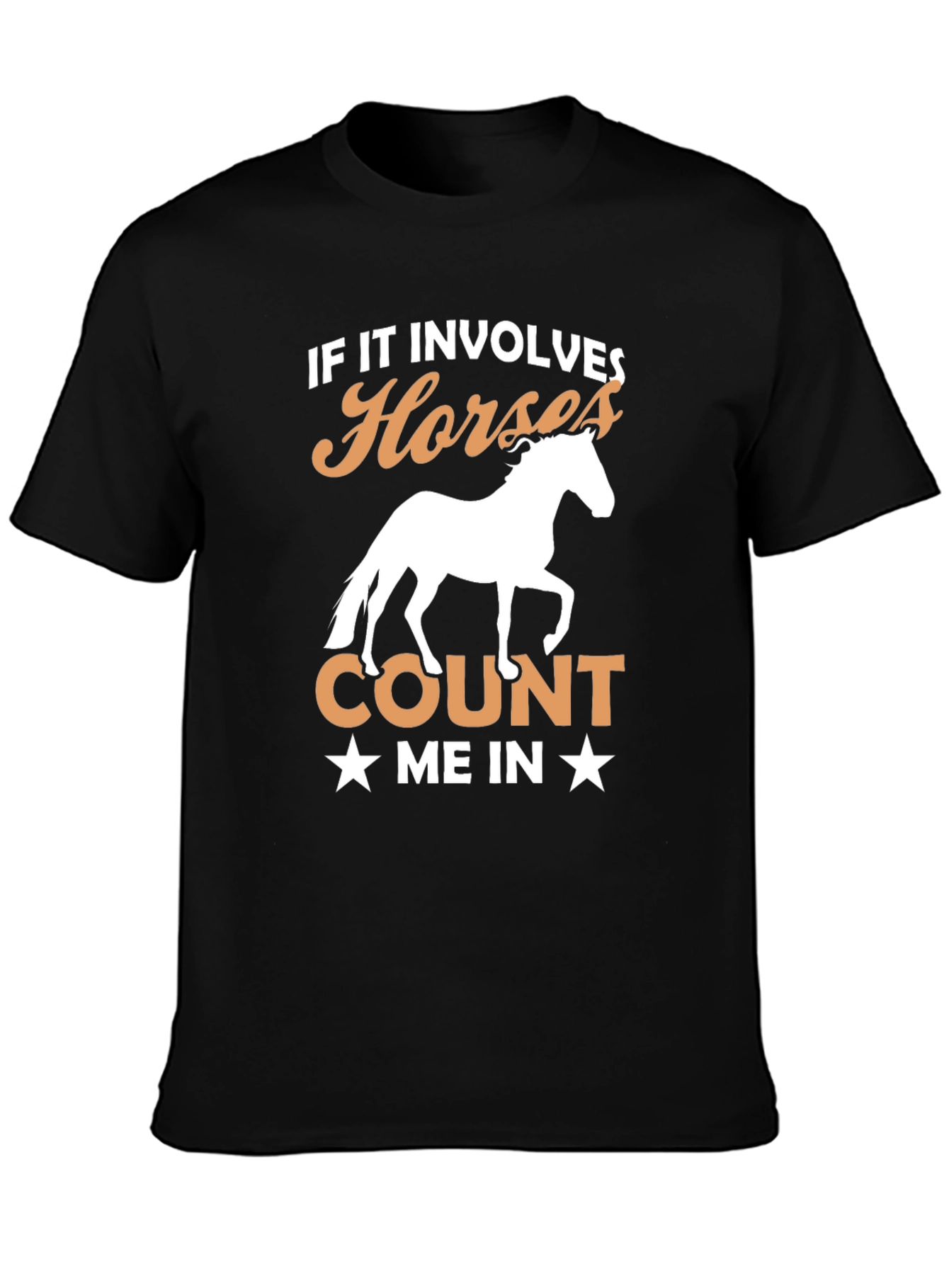 Black Horse Lover T-Shirt - If It Involves Horses view 3