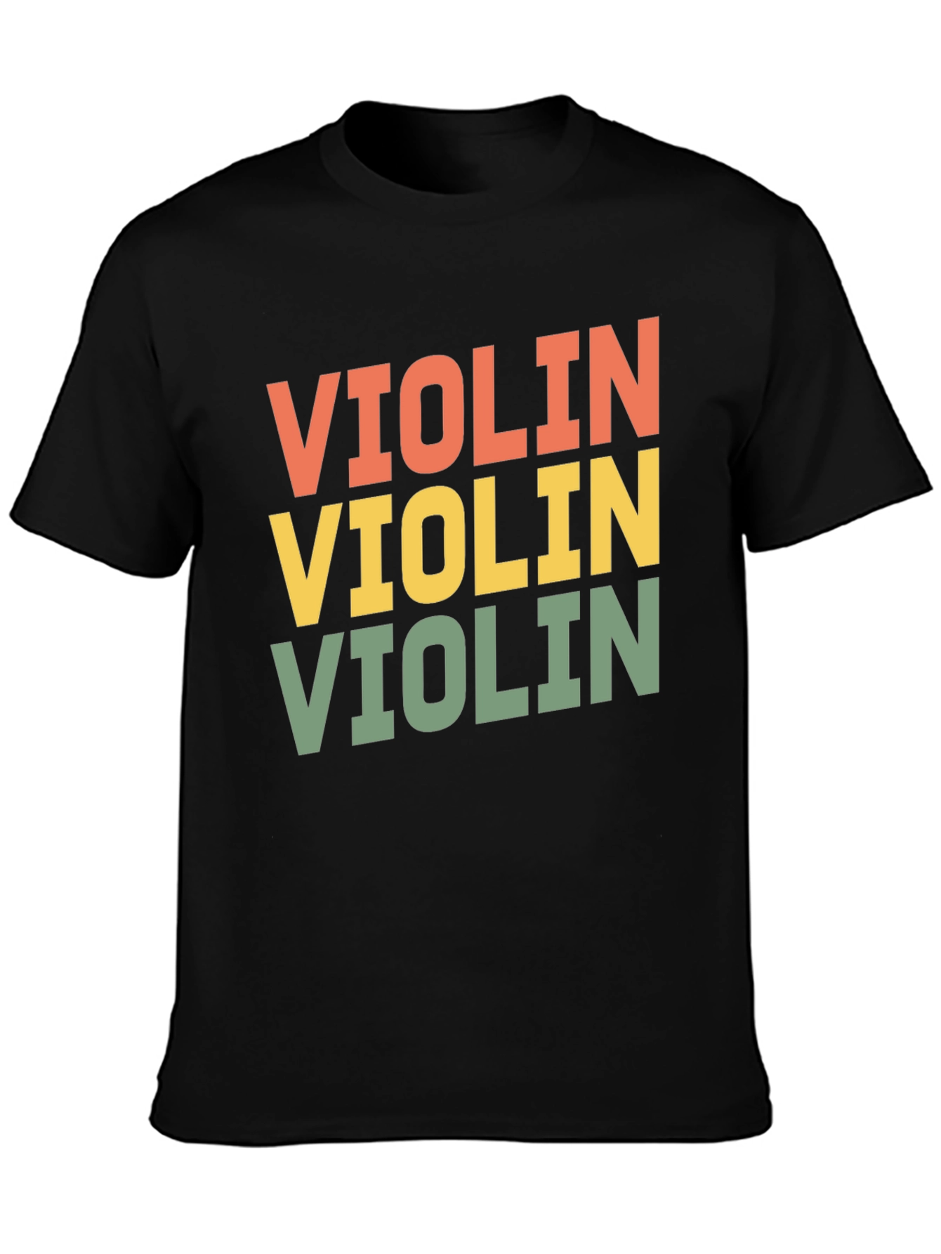 Black Retro Violin Graphic Tee view 3
