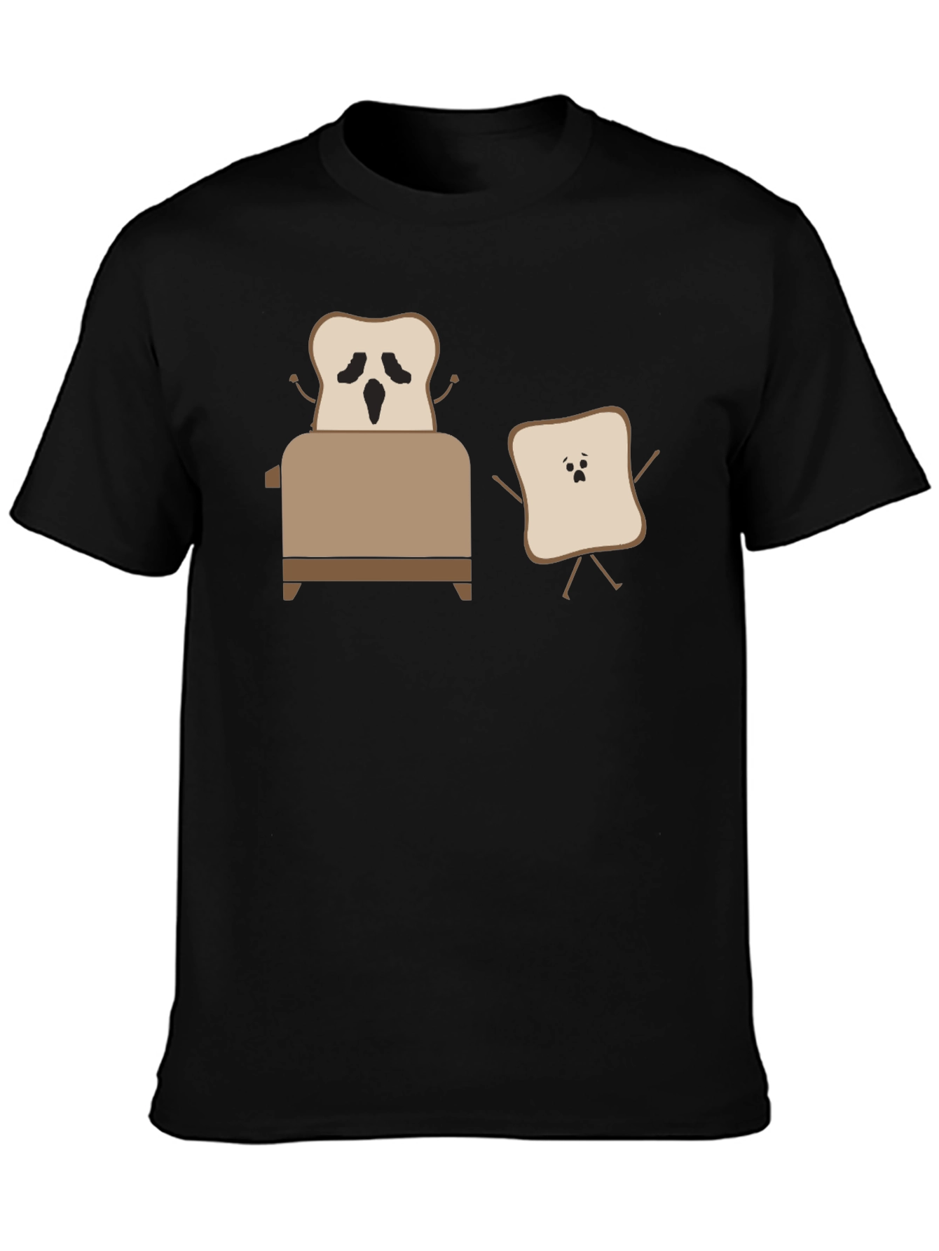 Black Funny Toast T-Shirt: Toaster Escape! view 3