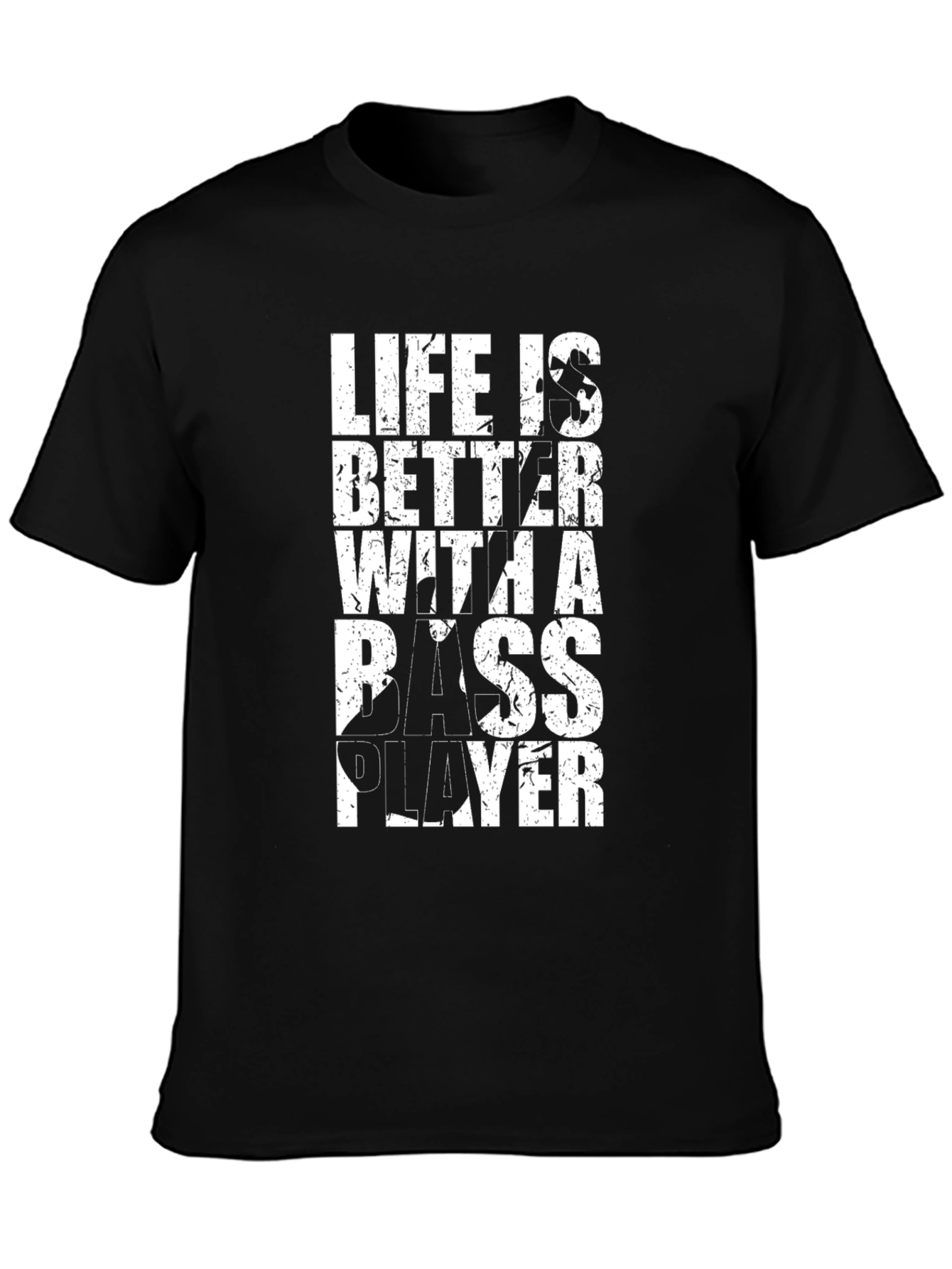 Black Life is Better with a Bass Player T-Shirt view 3