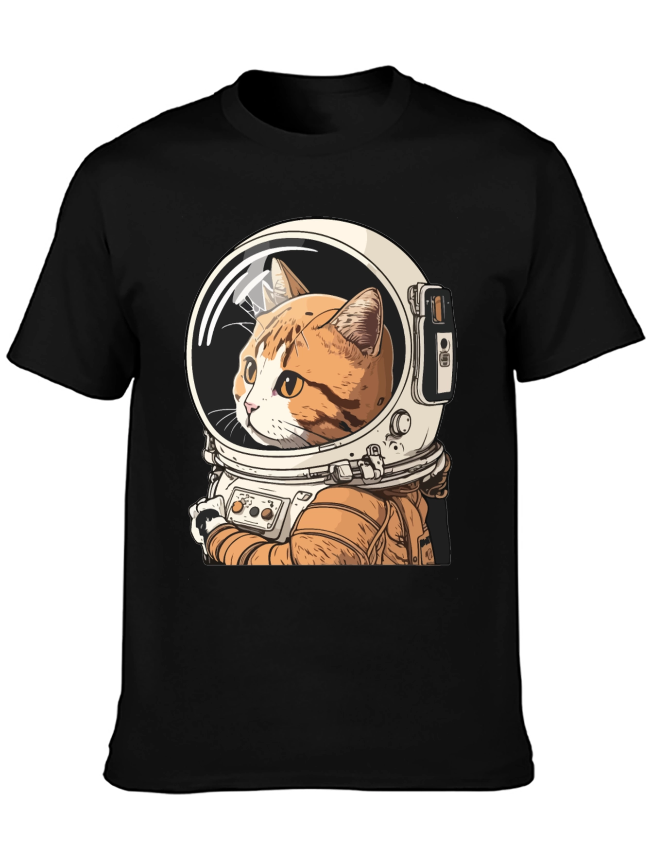 Black Cat Astronaut Graphic T-Shirt view 3