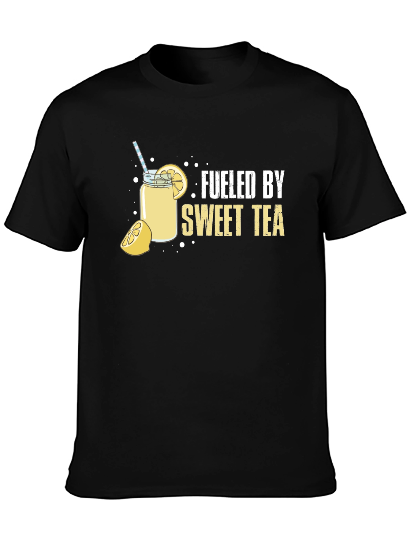Black Fueled by Sweet Tea Black T-Shirt view 3