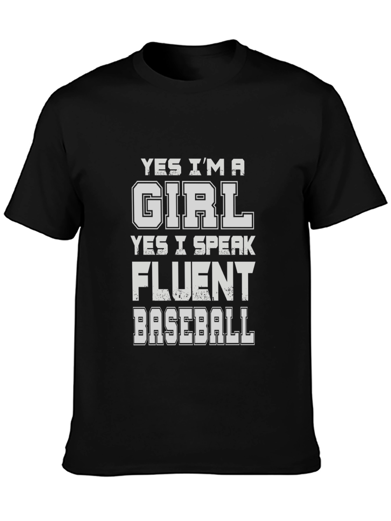 Black Fluent Baseball Girl Black T-Shirt view 3