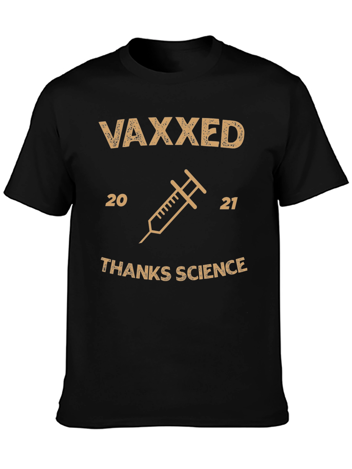Black Vaxxed Thanks Science T-Shirt view 3