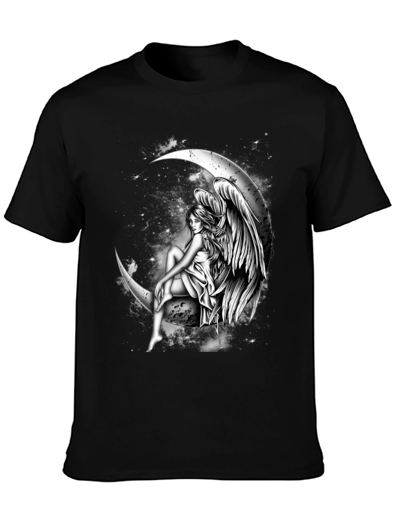 Black Moon Angel Graphic Tee - Dark T-Shirt view 3