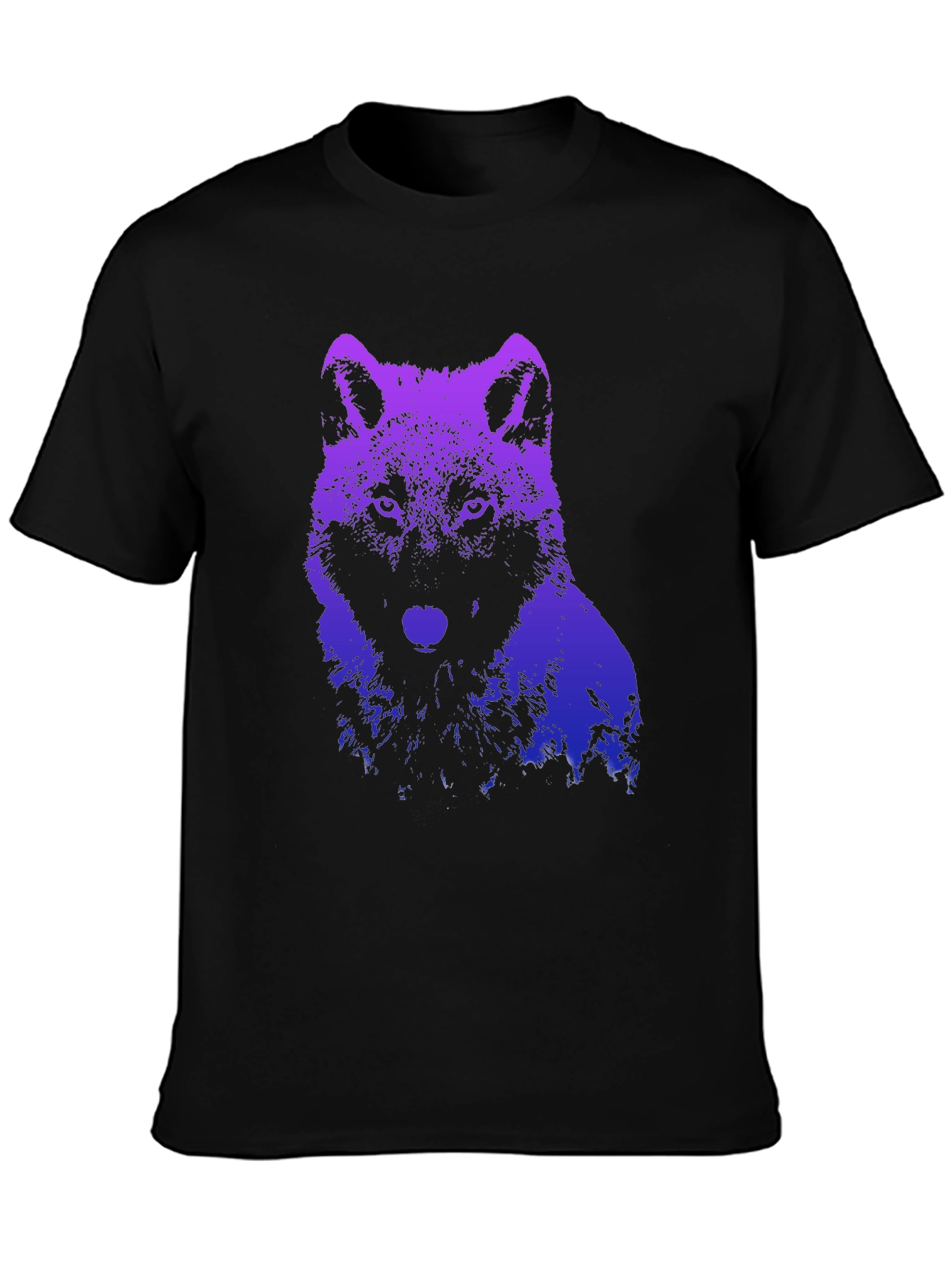 Black Wolf Graphic T-Shirt - Gradient Design view 3