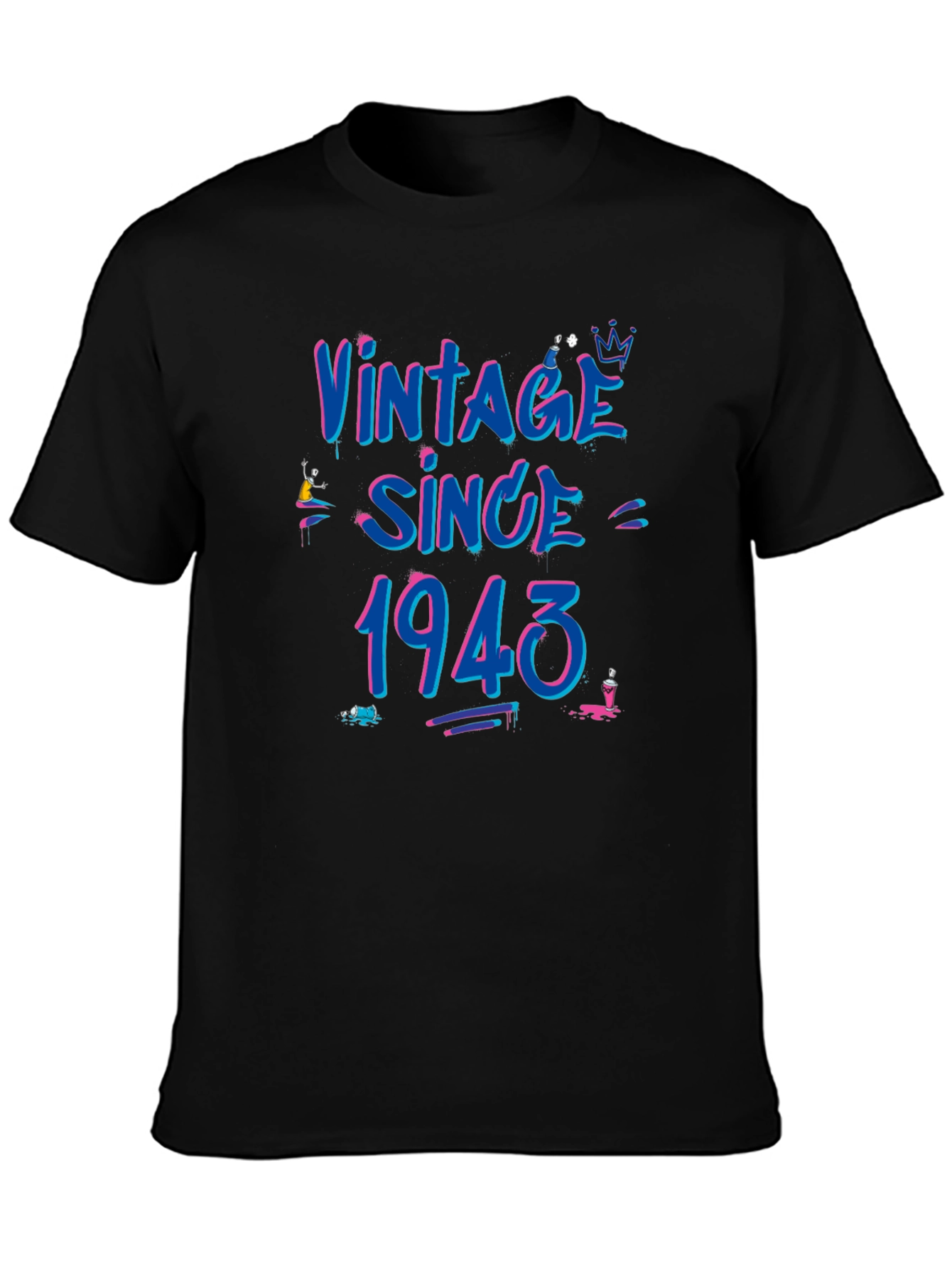 Black Vintage Since 1943 Graphic Tee view 3