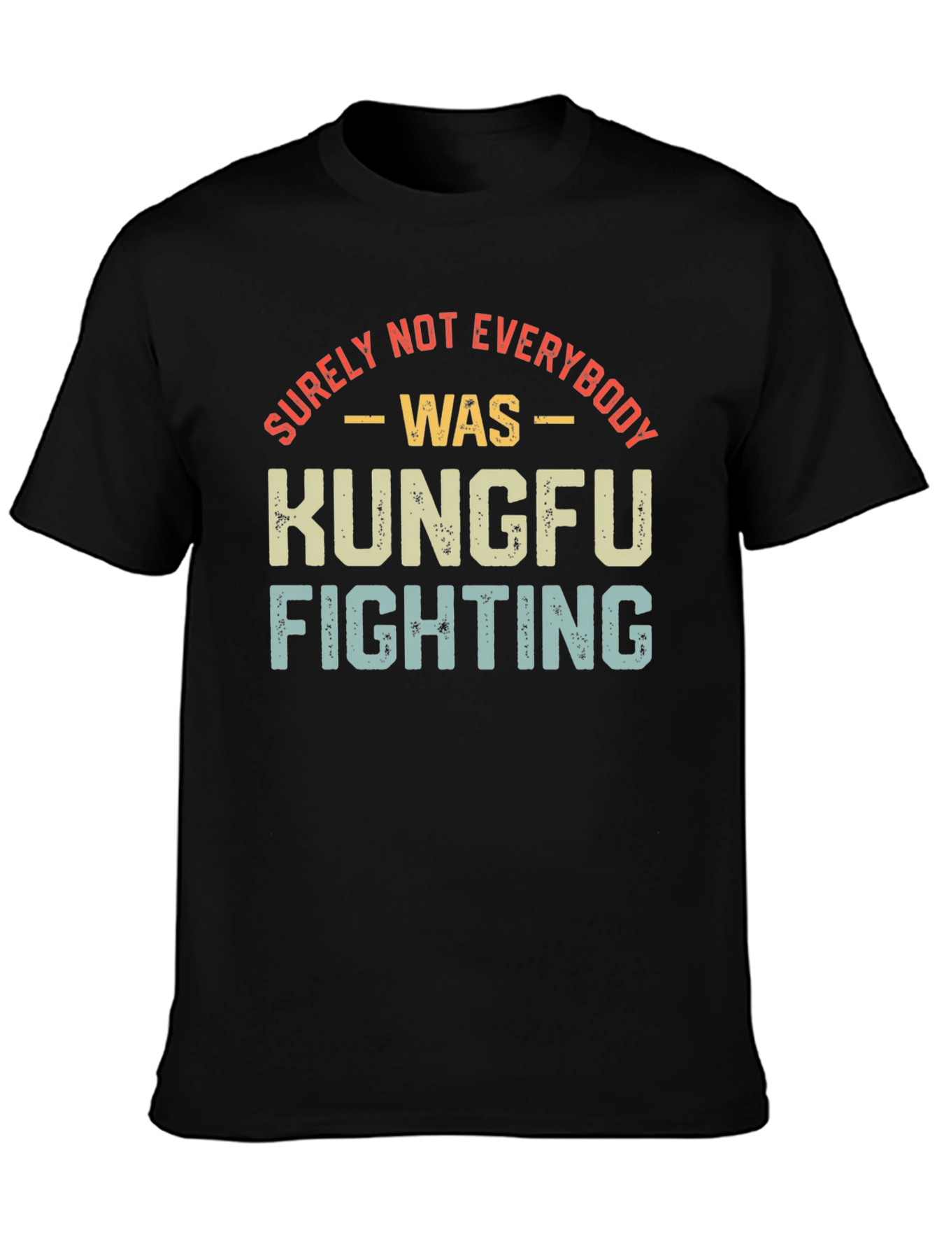Black Kung Fu Fighting Retro T-Shirt view 3
