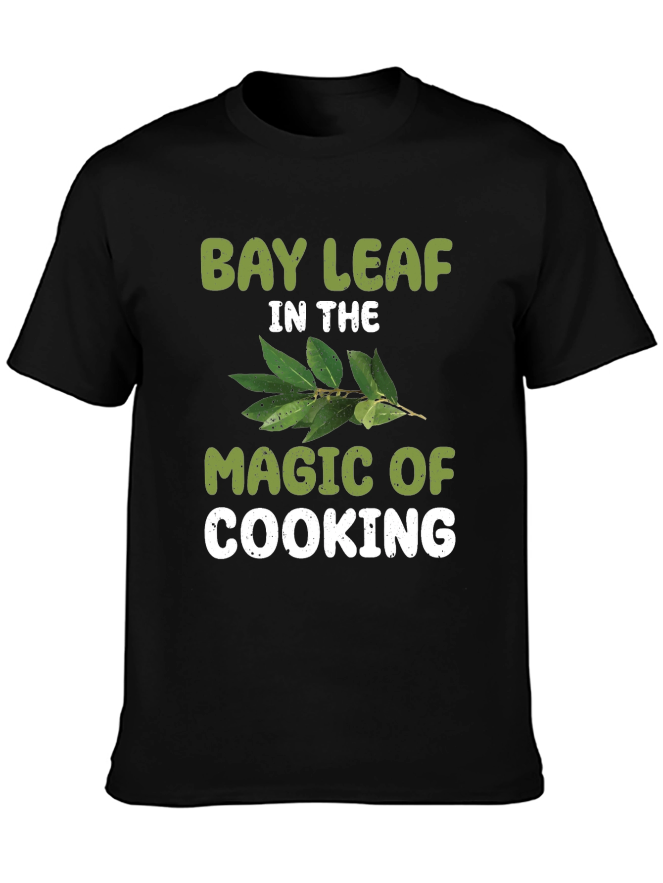 Black Bay Leaf Cooking Magic T-Shirt view 3