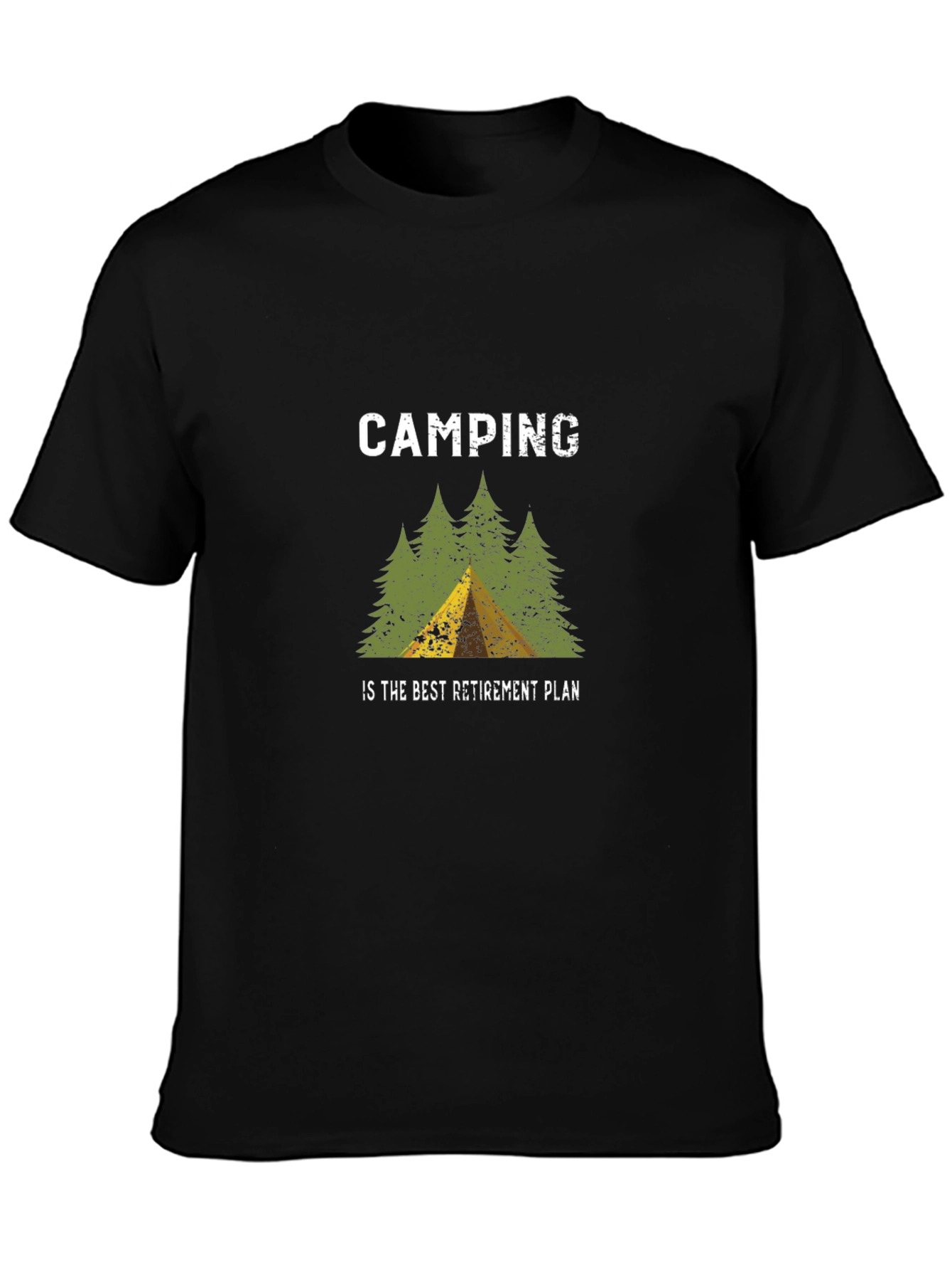Black Camping Retirement Plan T-Shirt view 3