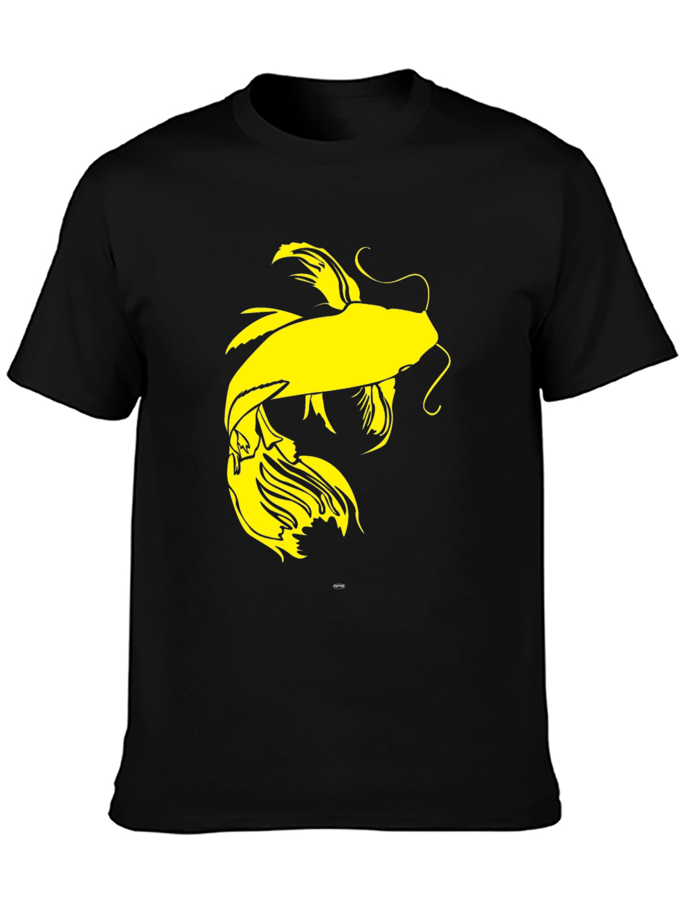 Black Koi Fish Graphic Tee - Black Cotton Blend view 3