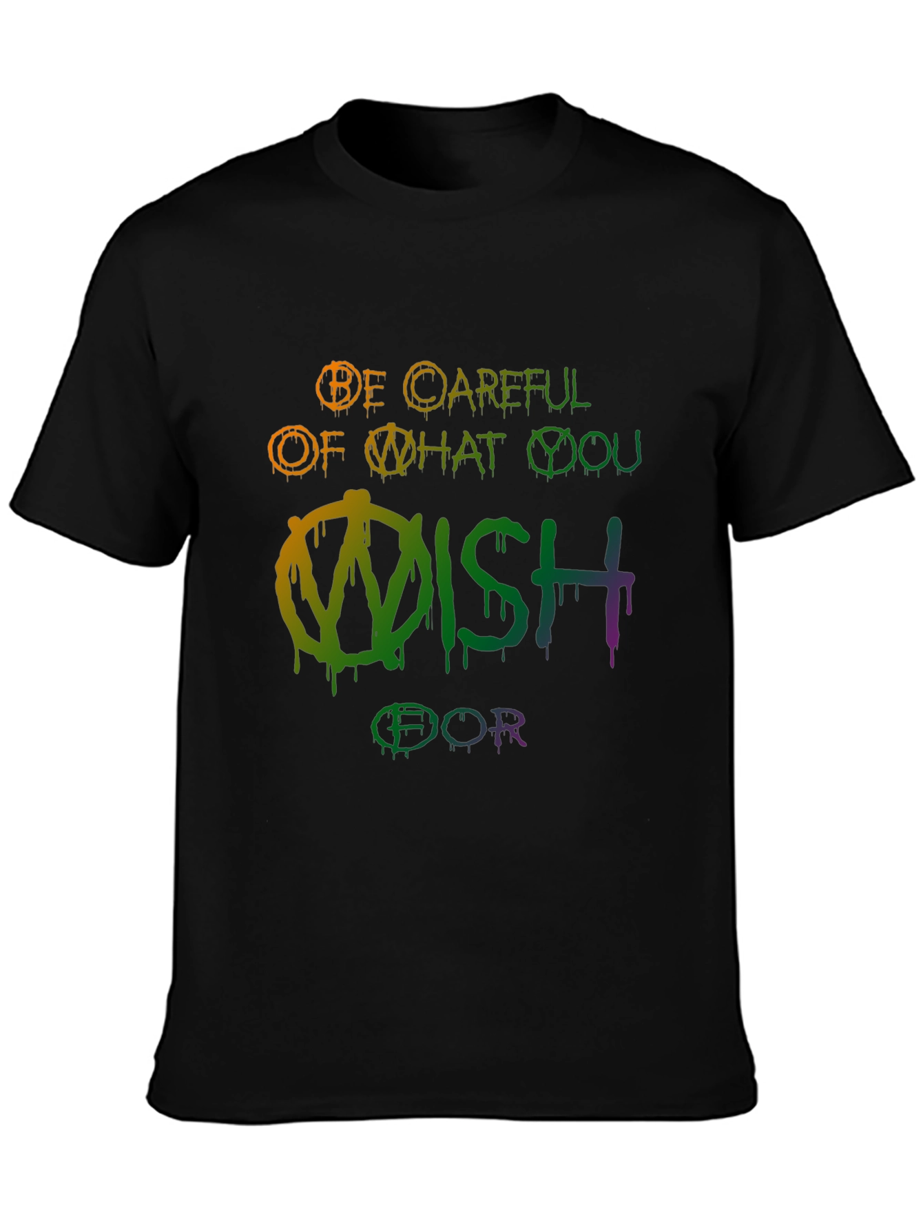 Black Be Careful What You Wish For Graphic Tee view 3