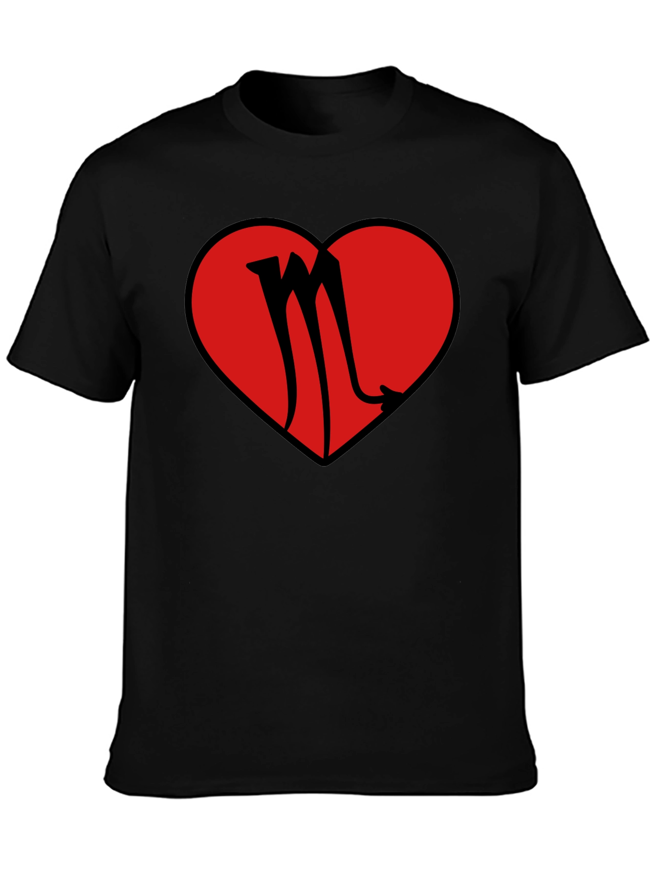 Black Scorpio Heart Graphic T-Shirt view 3