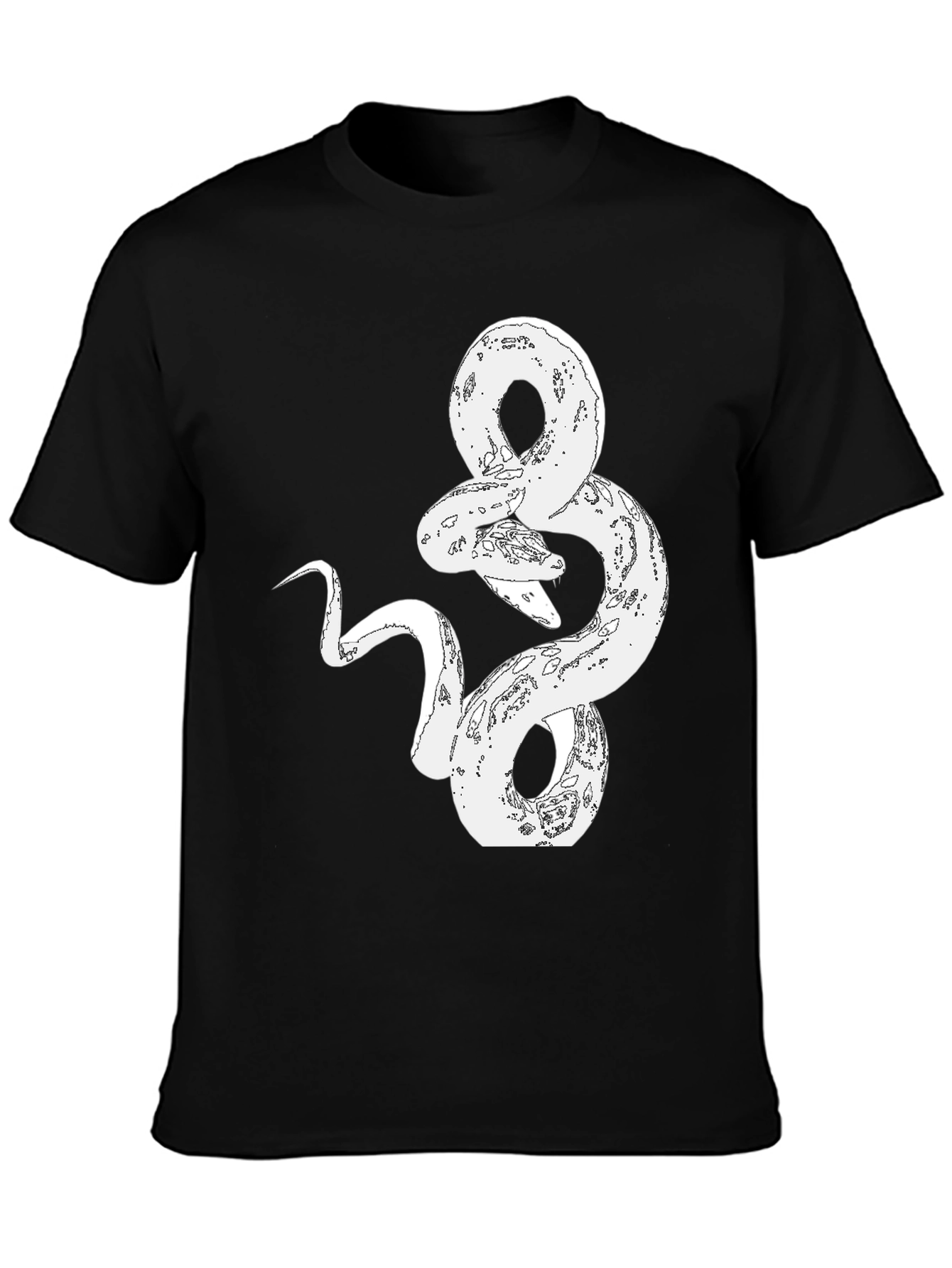 Black Snake Graphic Print Tee - Stylish Black T-Shirt view 3