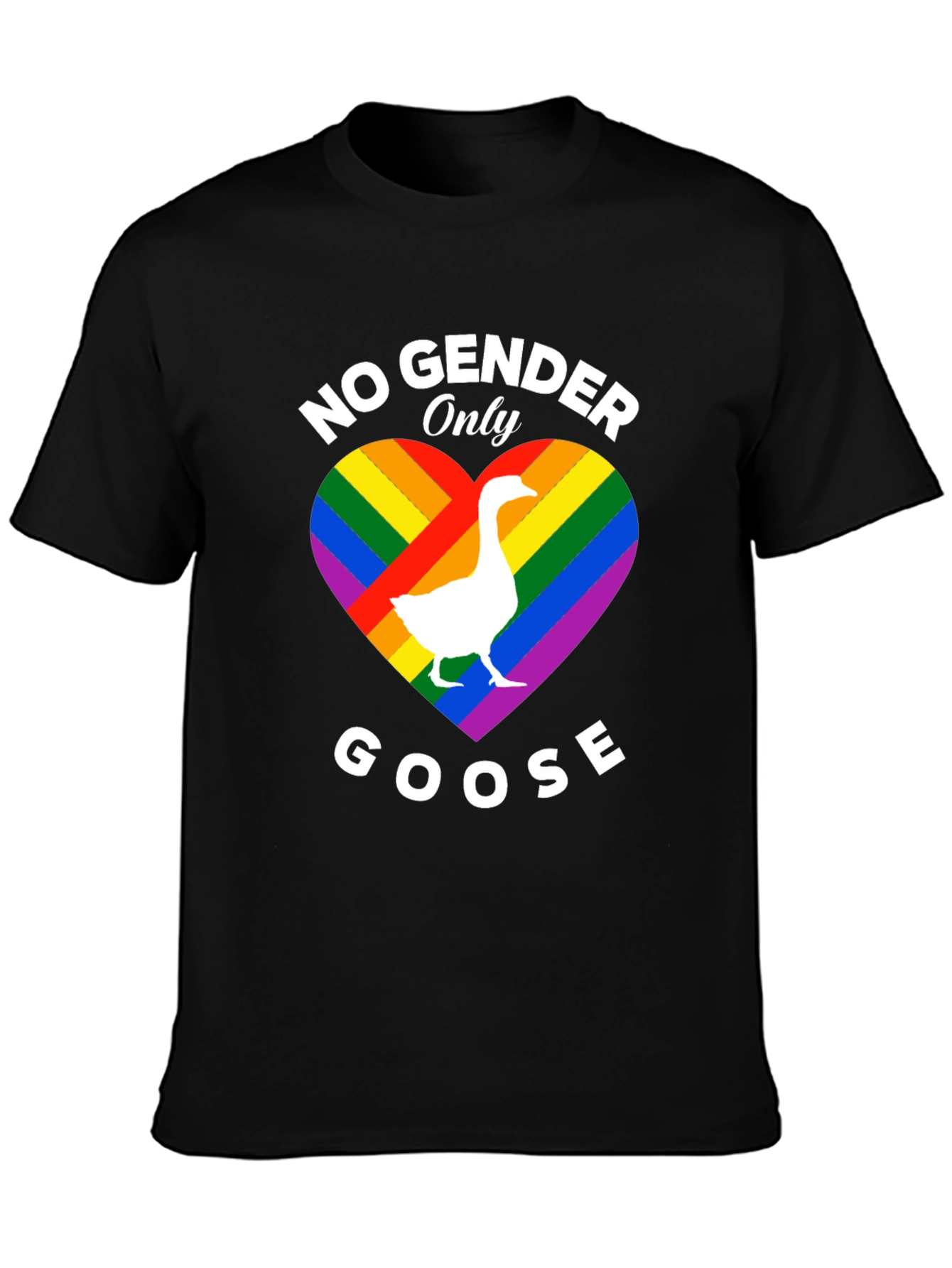 Black No Gender Only Goose Pride T-Shirt view 3