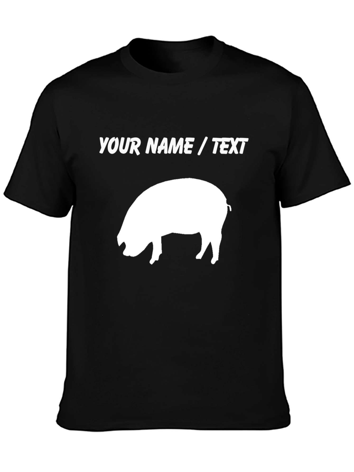 Custom Pig Graphic T-Shirt - Add Your Text! - 3