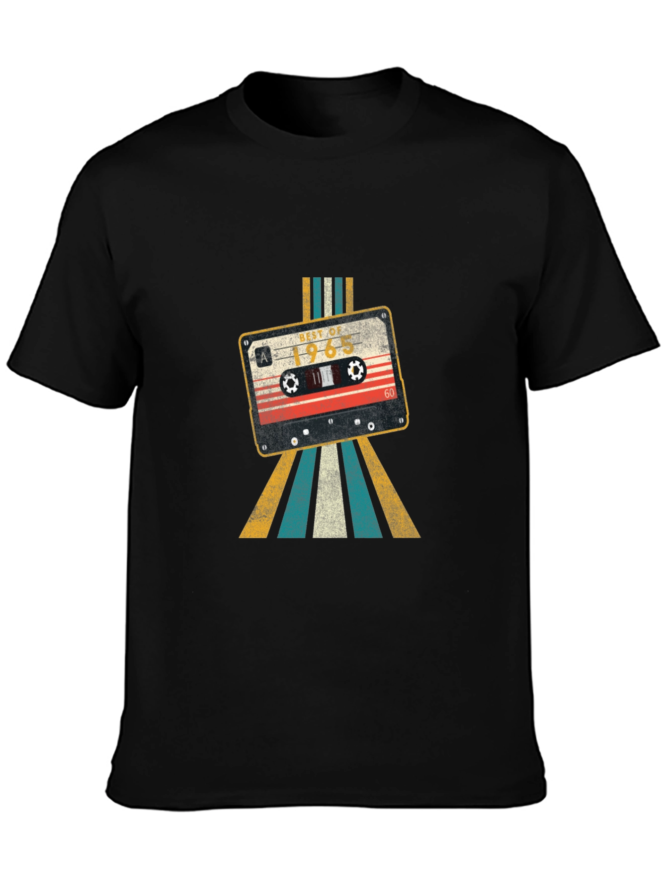 Black Retro Cassette Tape T-Shirt - Vintage Style view 3