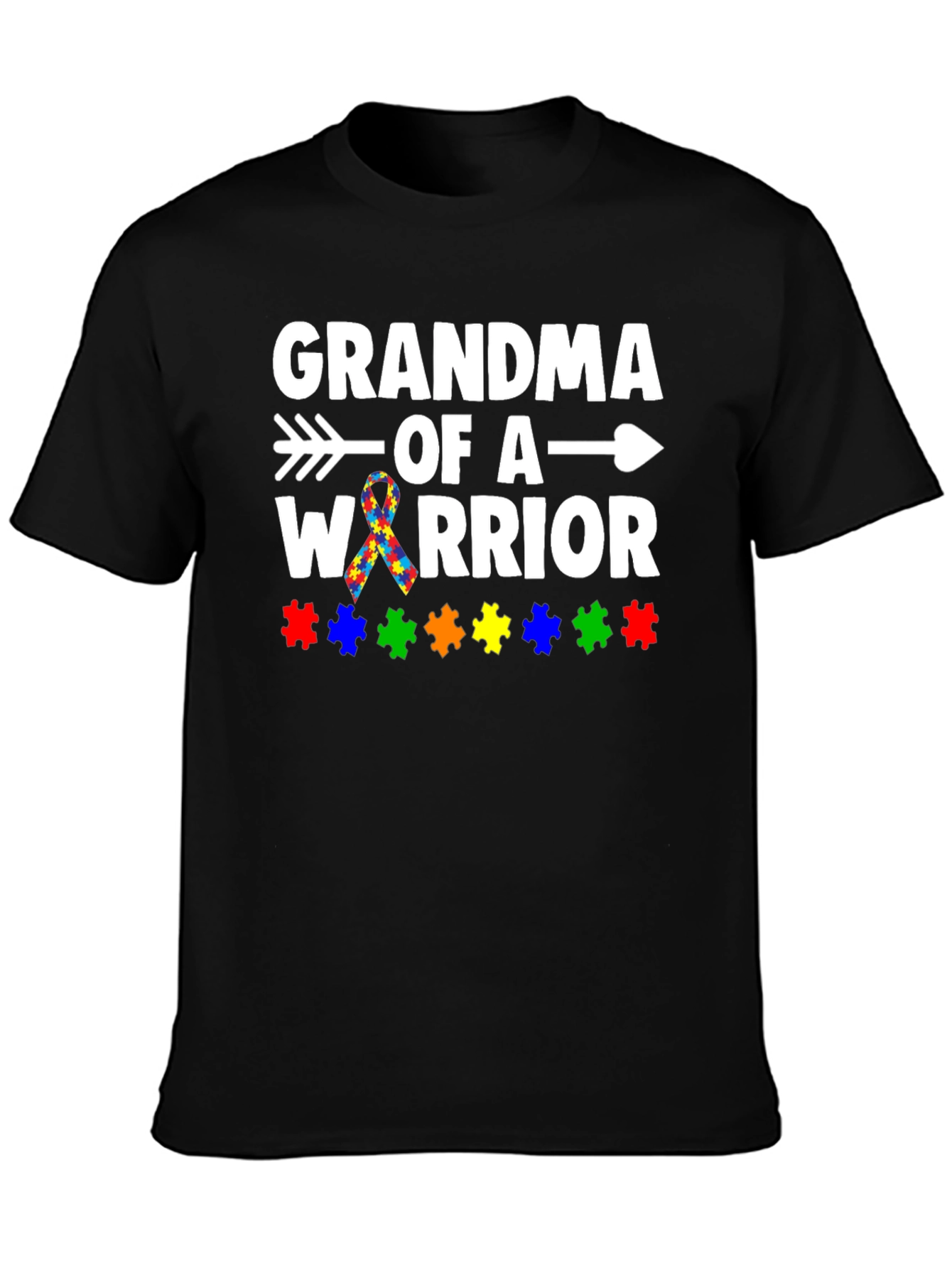 Grandma of a Warrior Autism Awareness T-Shirt - 3