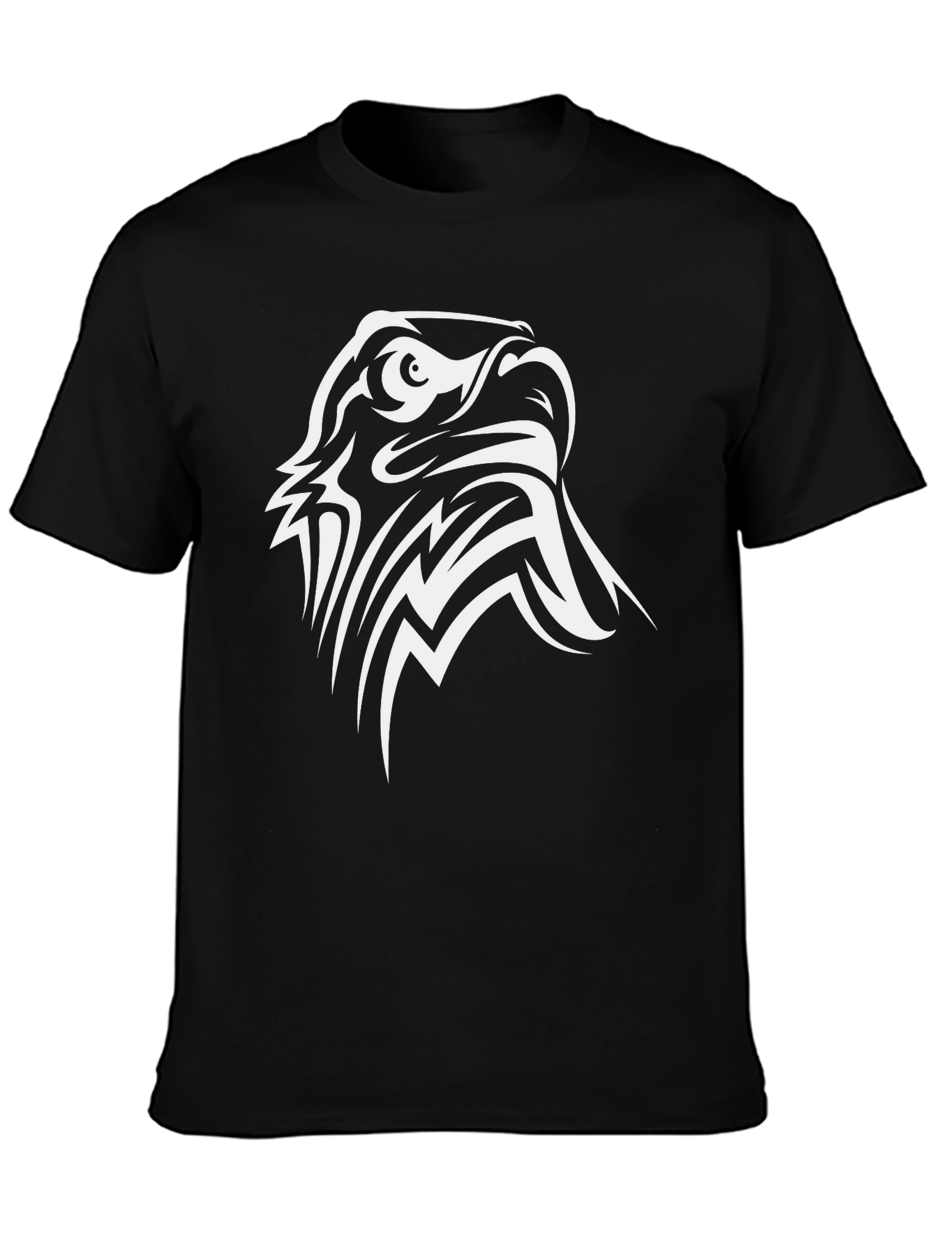 Black Eagle Graphic Black T-Shirt - Bold Tribal Design view 3