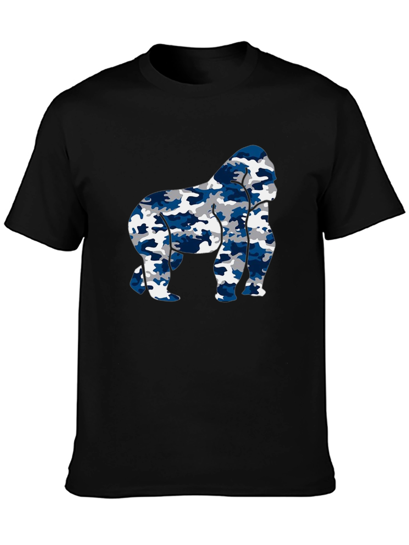 Black Camo Gorilla Graphic Tee - Men's Black T-Shirt view 3