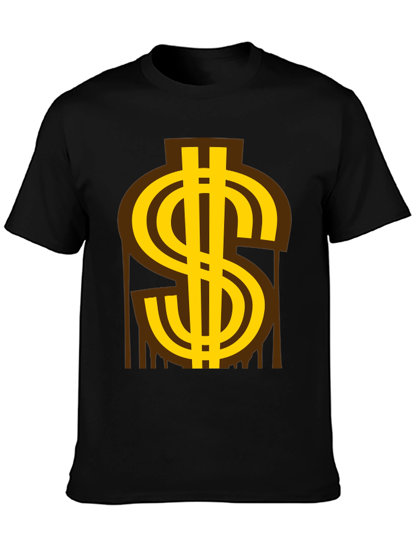 Black Gold Dollar Sign Graphic Tee view 3
