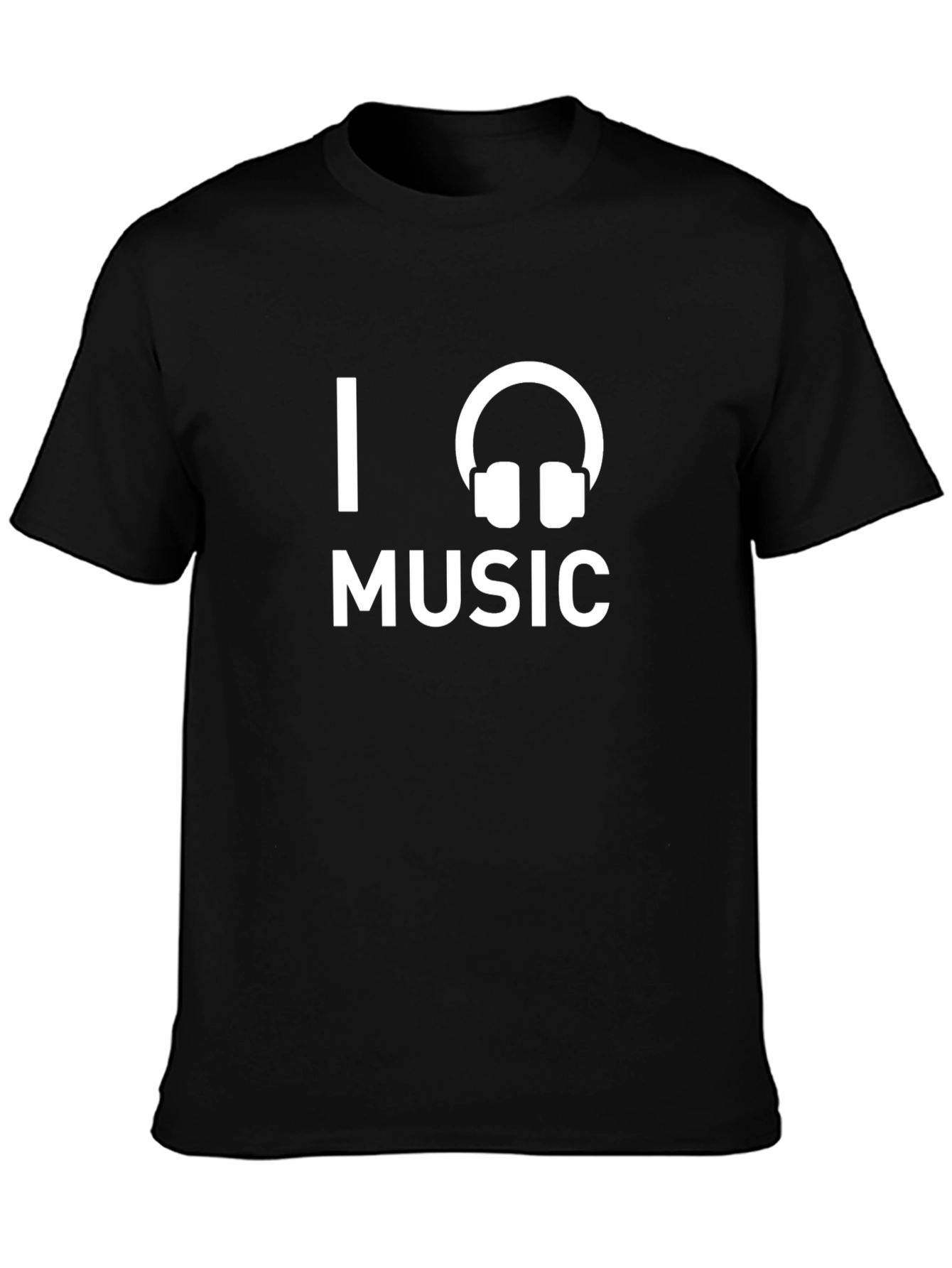 Black I Love Music Black T-Shirt view 3