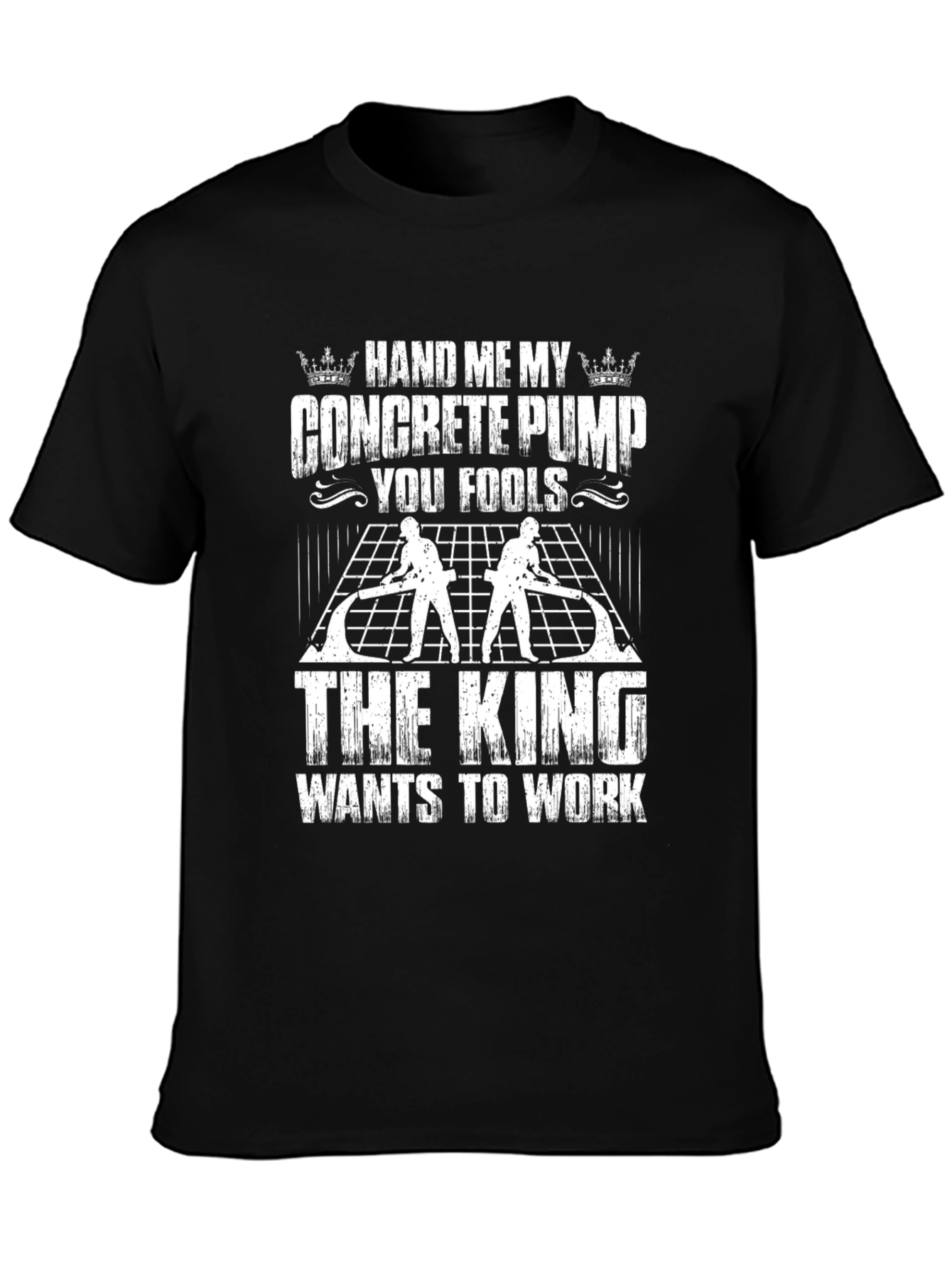 Black Concrete Pump King T-Shirt view 3