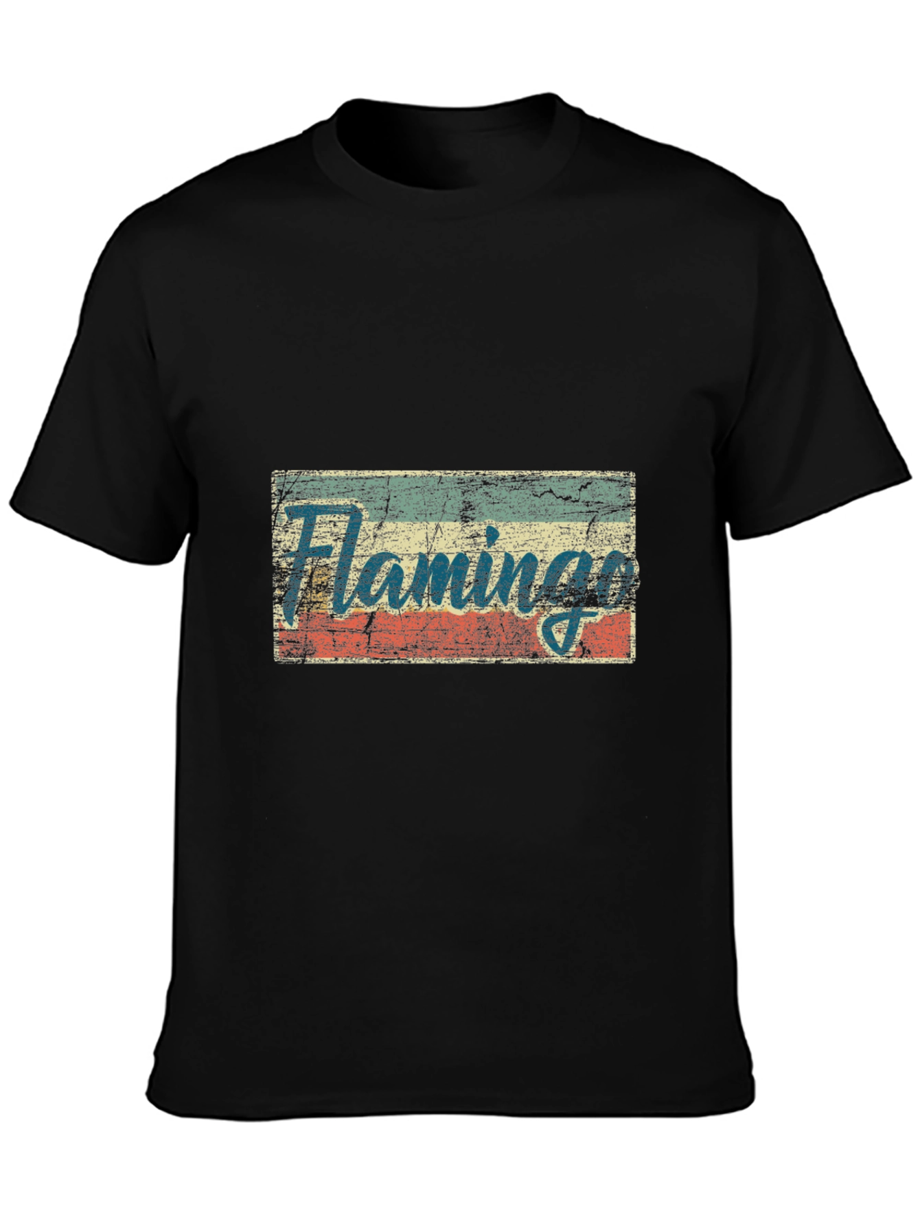 Black Vintage Flamingo Graphic T-Shirt - Retro Style view 3