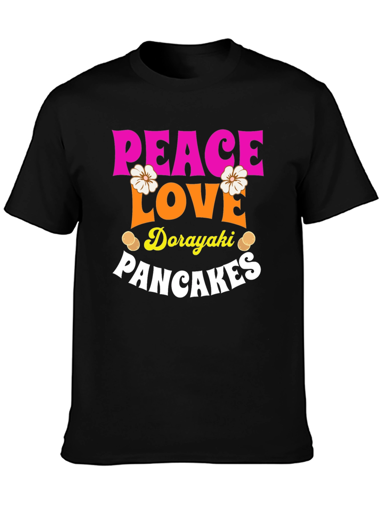 Peace Love Dorayaki Pancakes Graphic T-Shirt - 3