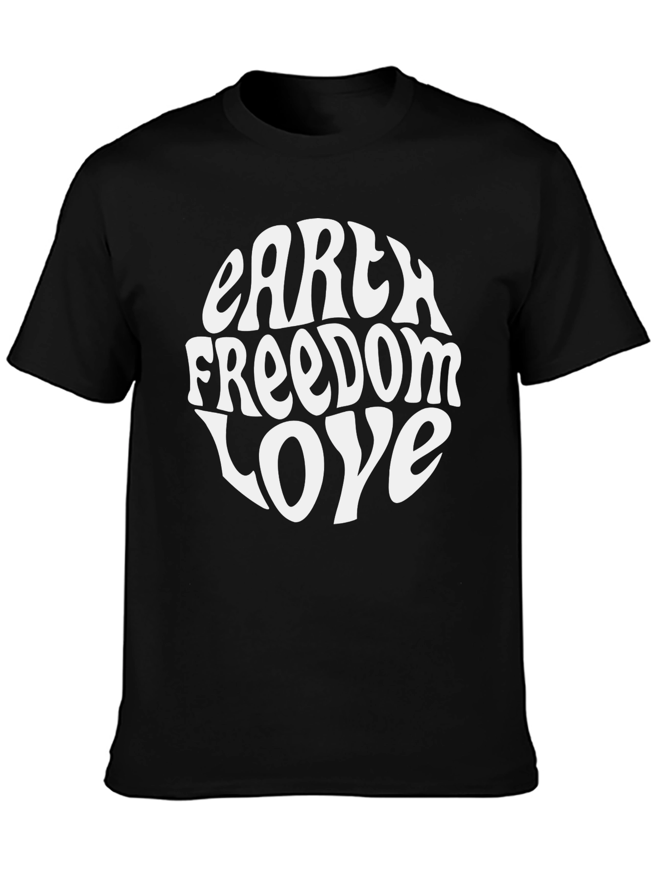 Black Earth Freedom Love Graphic T-Shirt - Black view 3