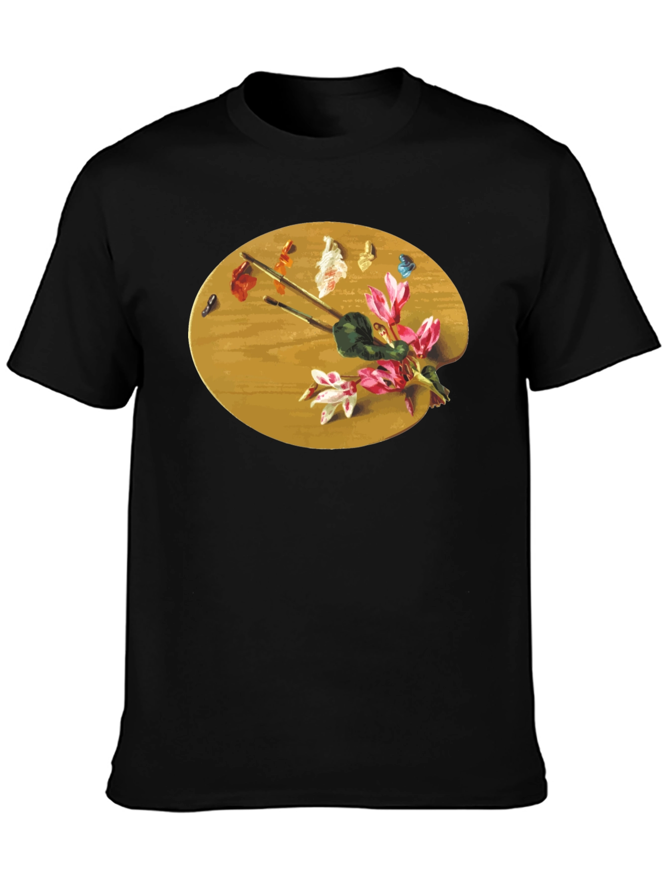 Black Artist Palette Graphic Tee - Painter's T-Shirt view 3