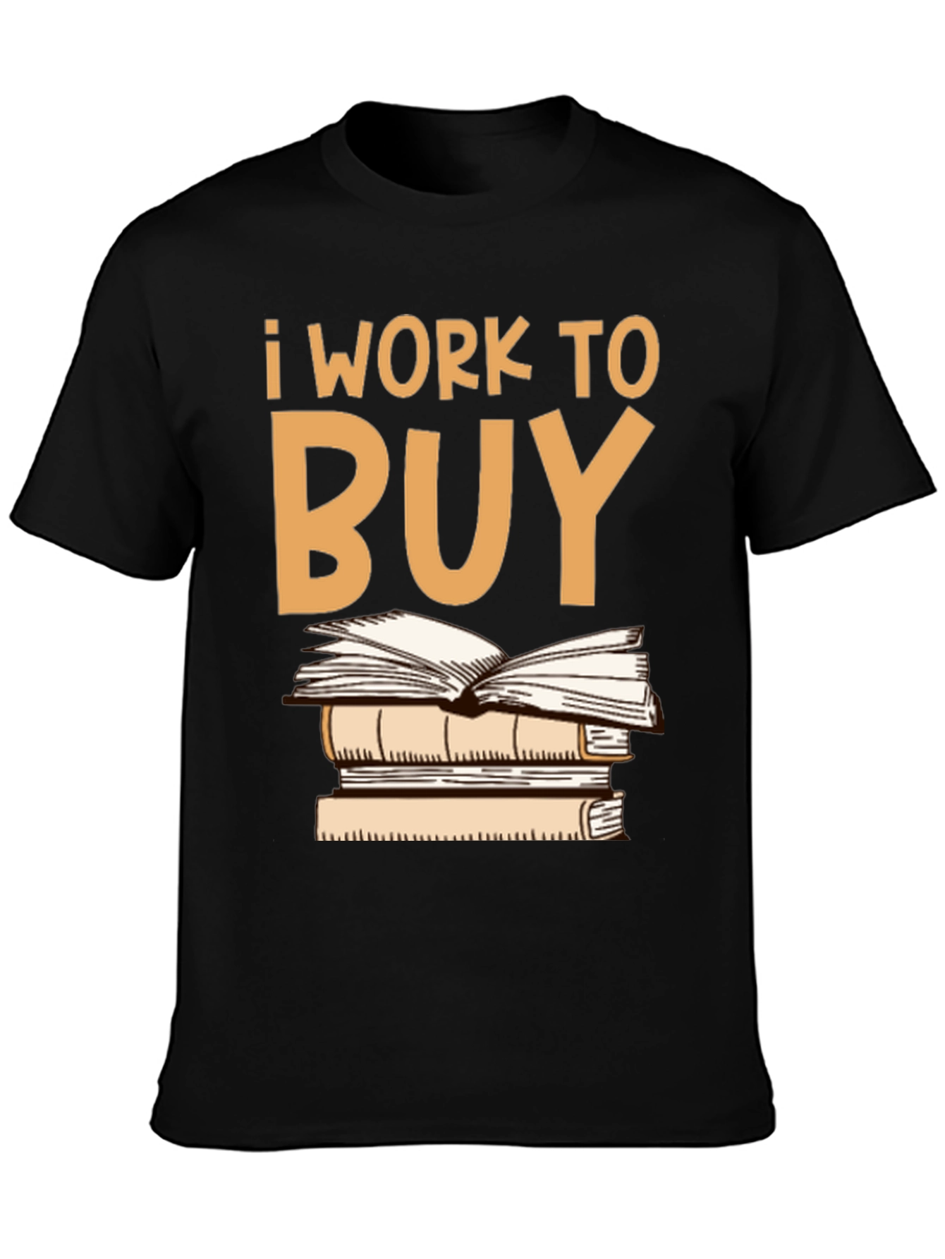 Black I Work To Buy Books Graphic Tee view 3