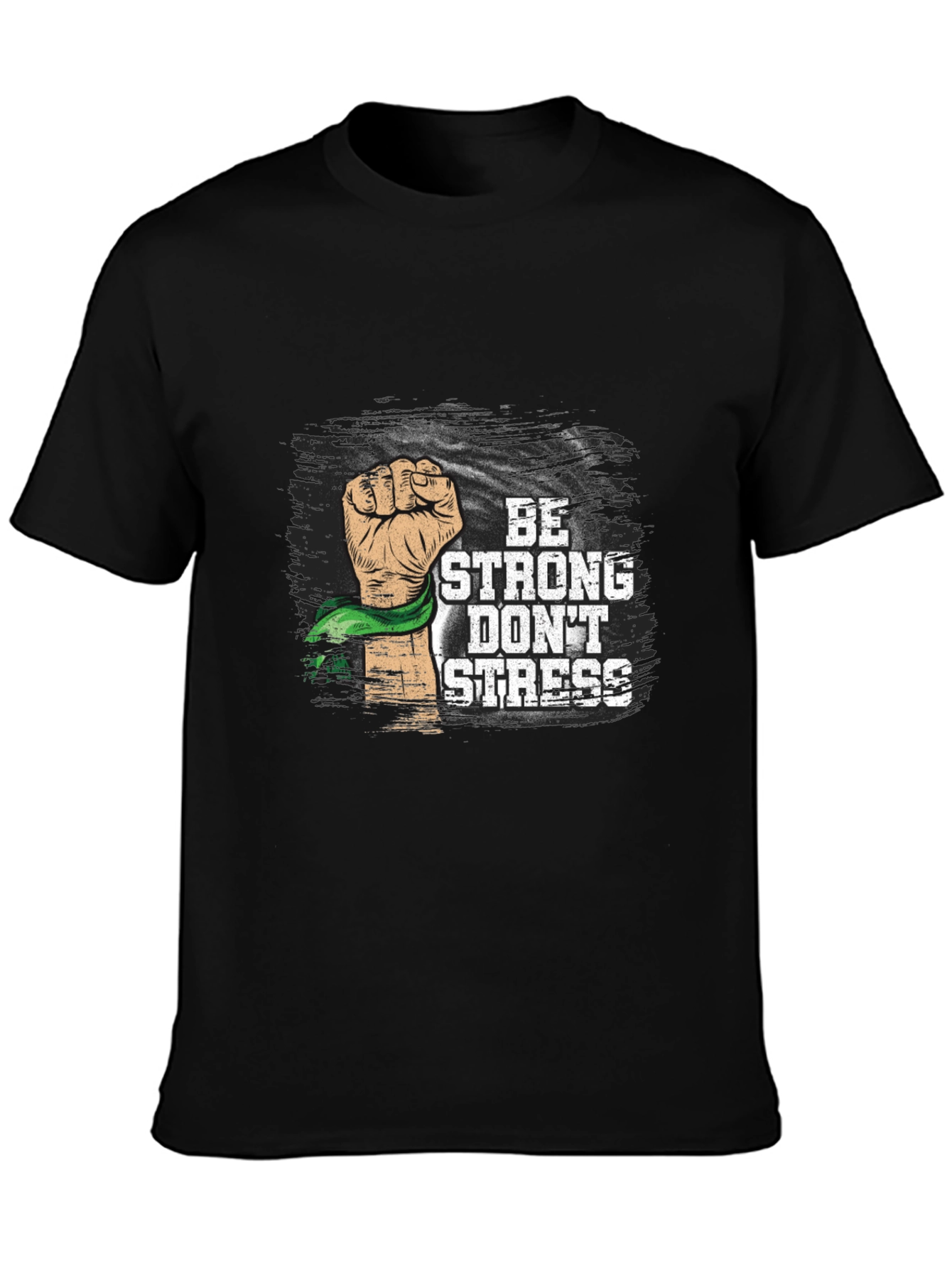 Black Be Strong Don't Stress Graphic Tee view 3