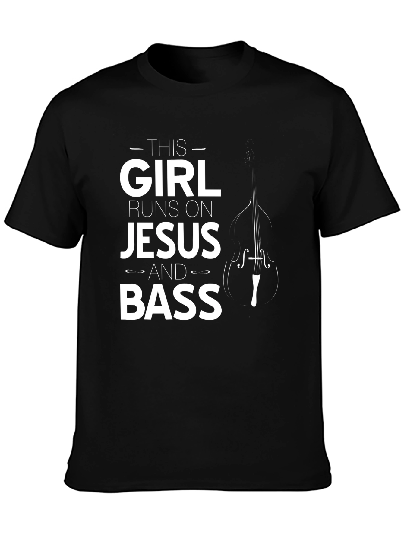 Black This Girl Runs on Jesus and Bass Black Tee view 3