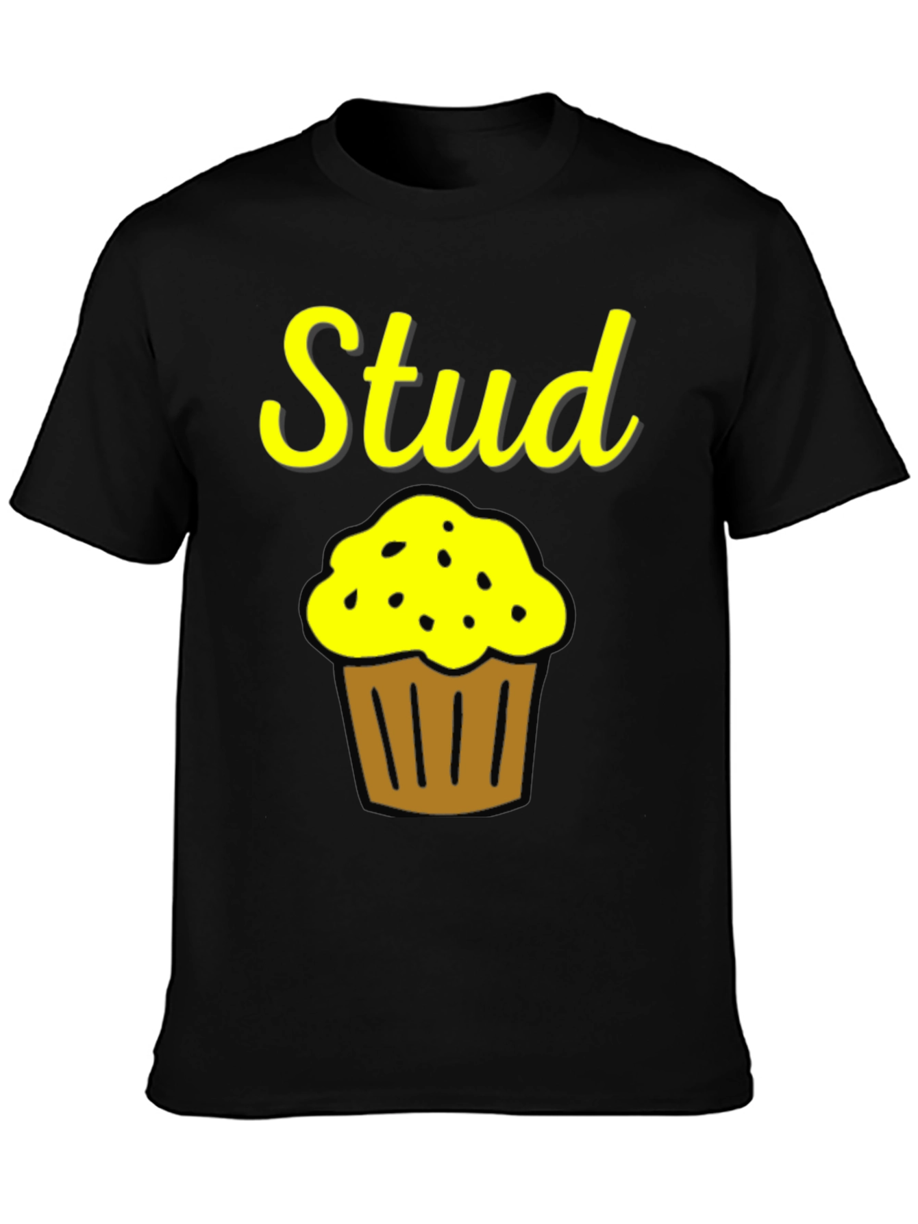 Black Stud Muffin Funny Graphic T-Shirt view 3