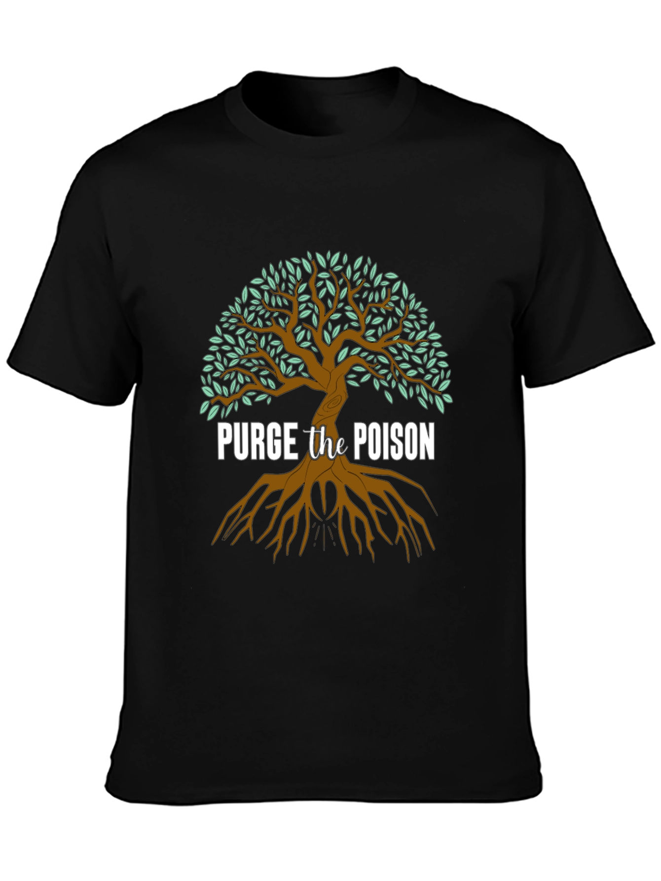 Black Purge the Poison Graphic Tree T-Shirt view 3