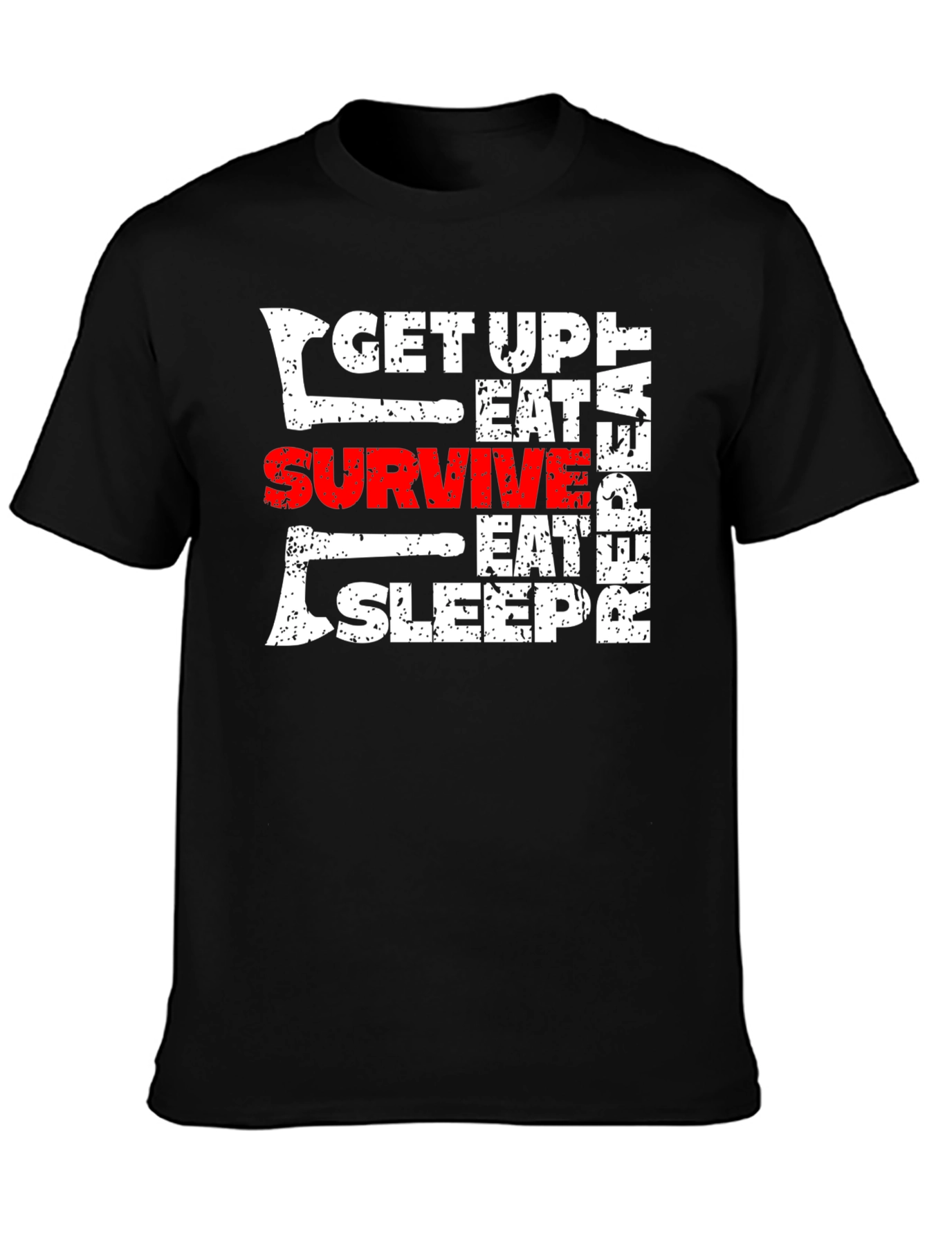 Black Get Up Eat Survive T-Shirt Black view 3