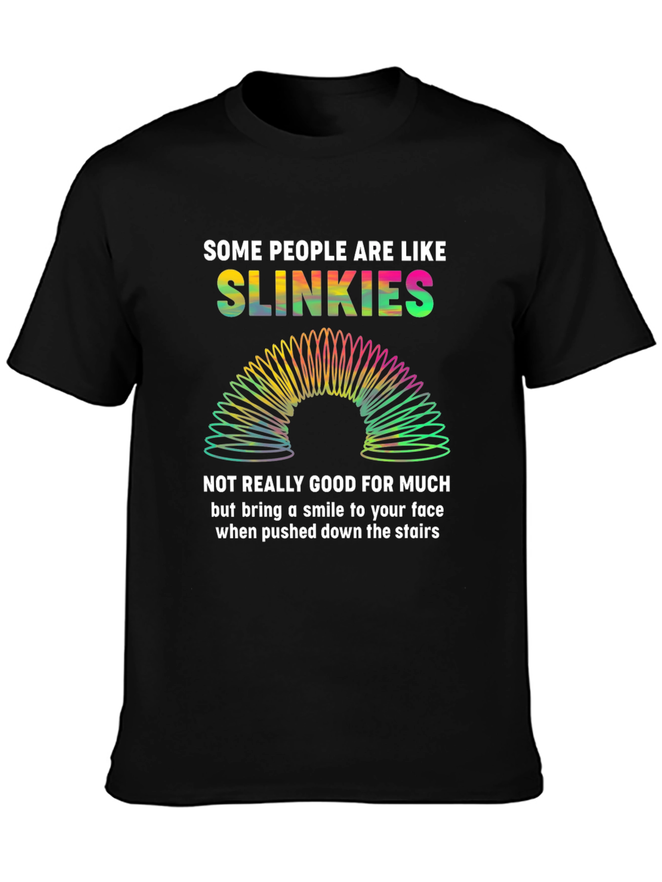 Black Slinkies Graphic Tee - Funny Novelty T-Shirt view 3