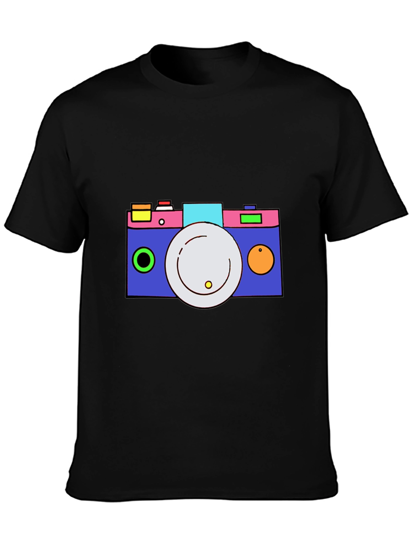 Black Funky Camera Graphic Tee - Cool and Casual view 3