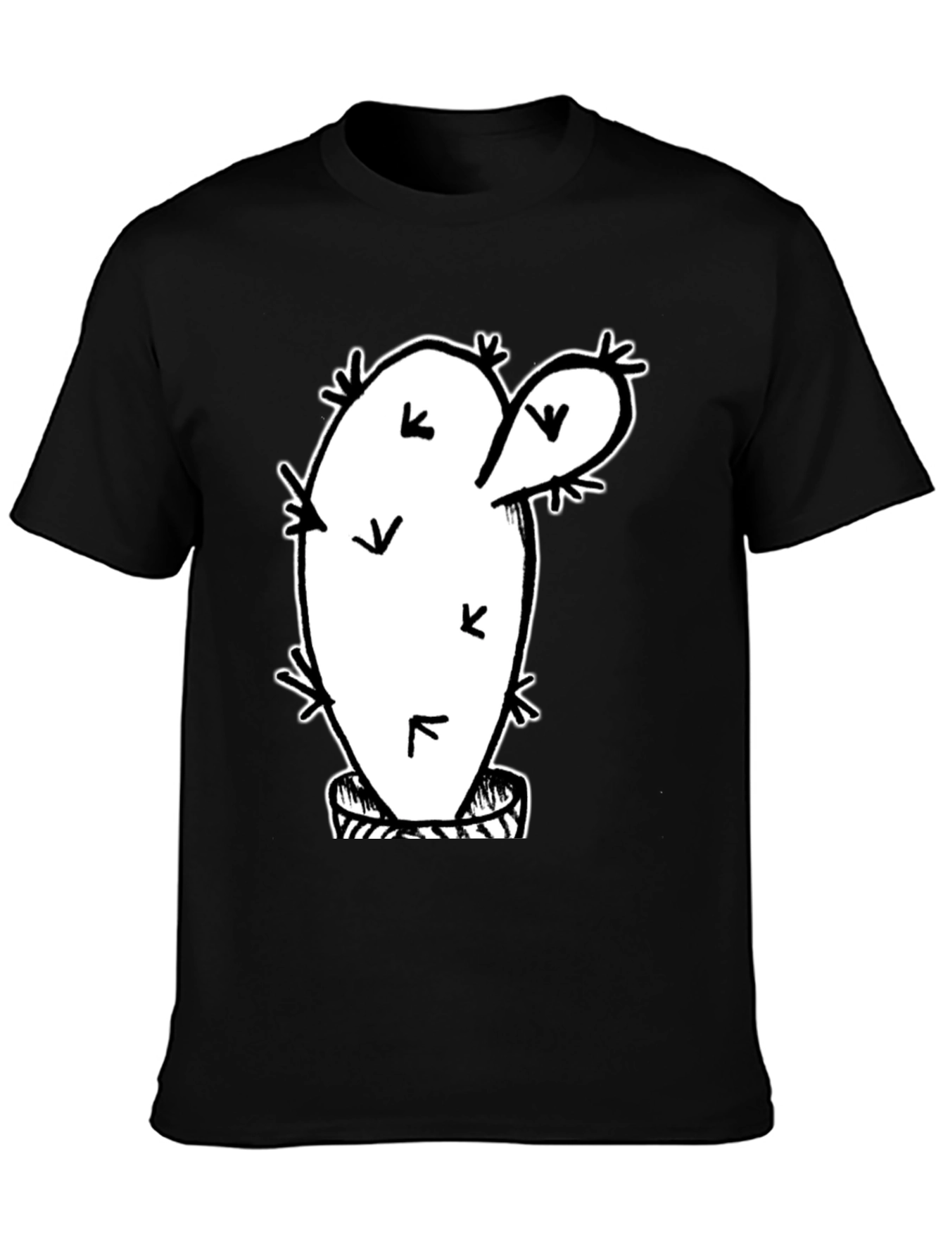 Black Cactus Graphic T-Shirt - Trendy Black Tee view 3